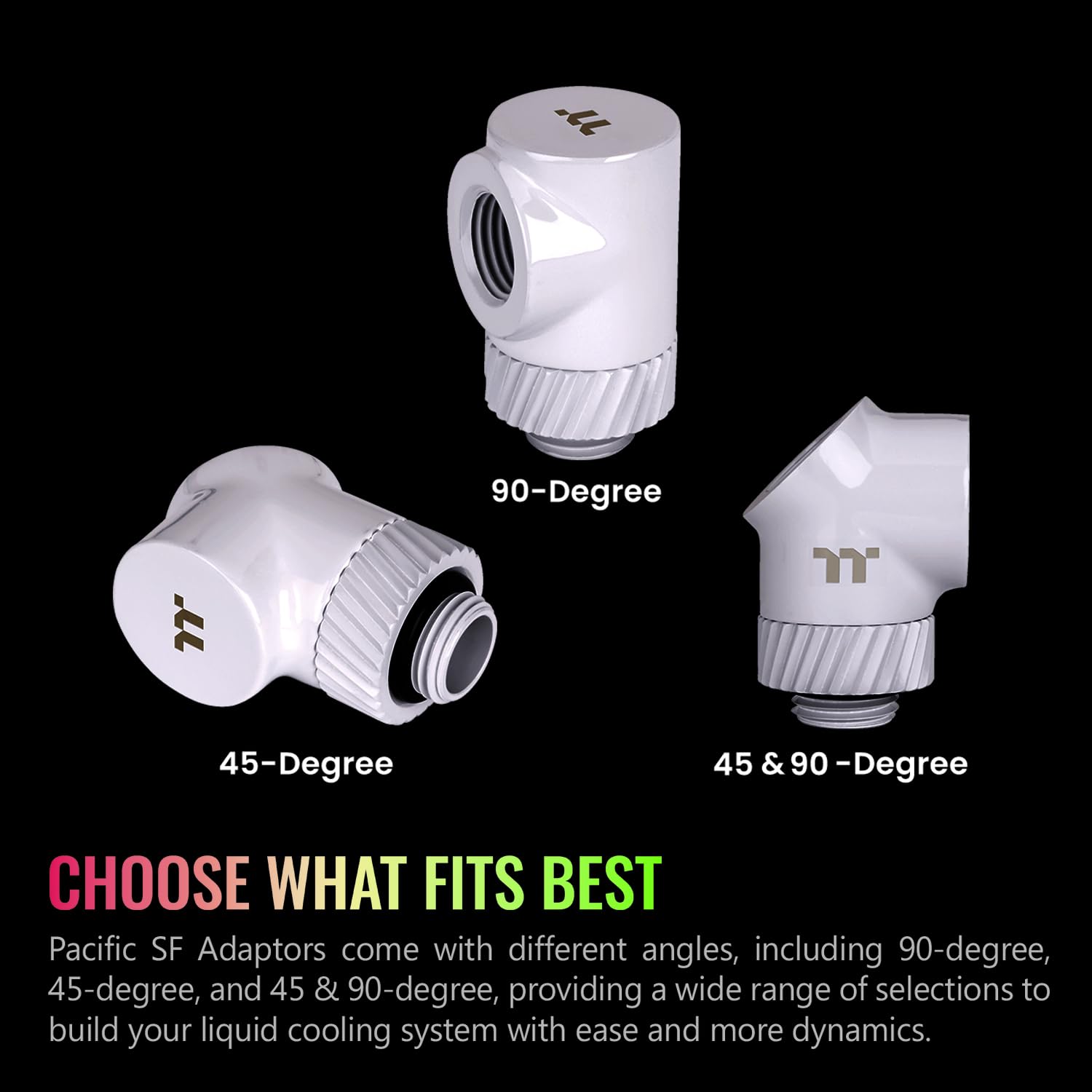 Thermaltake Pacific SF 45 & 90 Degree Adapter White/DIY LCS/Fittings CL-W398-CU00WT-A