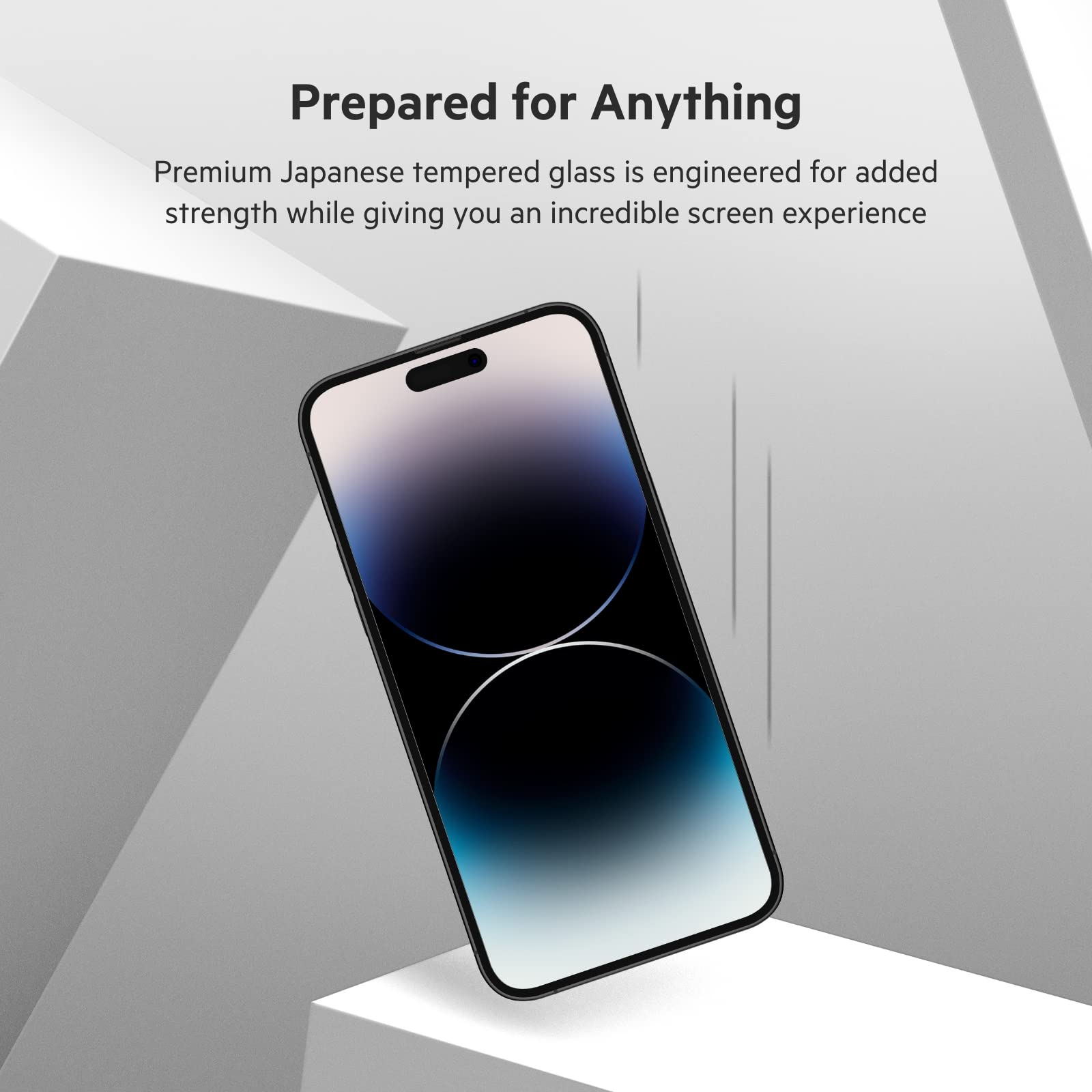 Belkin TemperedGlass iPhone 14 Pro Max Screen Protector, AntiMicrobial-Treated, Easy Bubble Free Application with Included Installation Guide Tray, 9H Hardness Tested