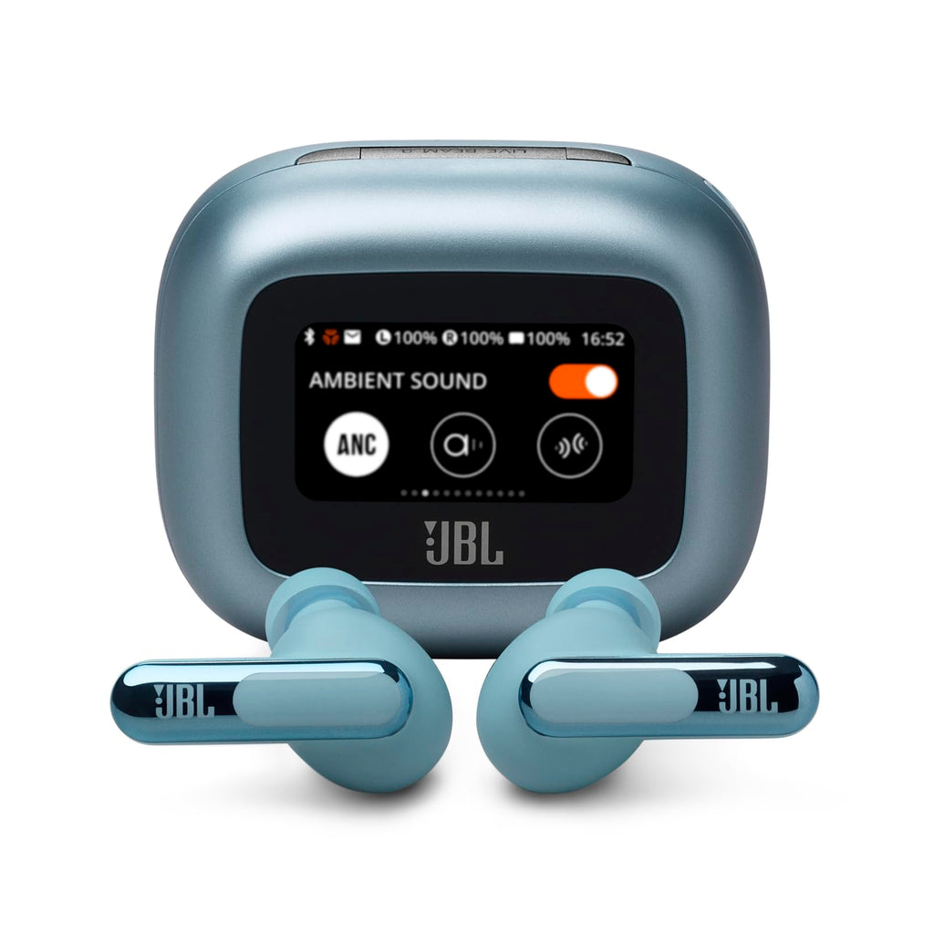 JBL Live Beam 3 - True Wireless Noise-Canceling Closed-Ear Earbuds, 48Hr Playback, Wireless Charging, 6 Mics for Calls, Multi-Connect, IP55 Dust- and Water-Resistant (Blue)