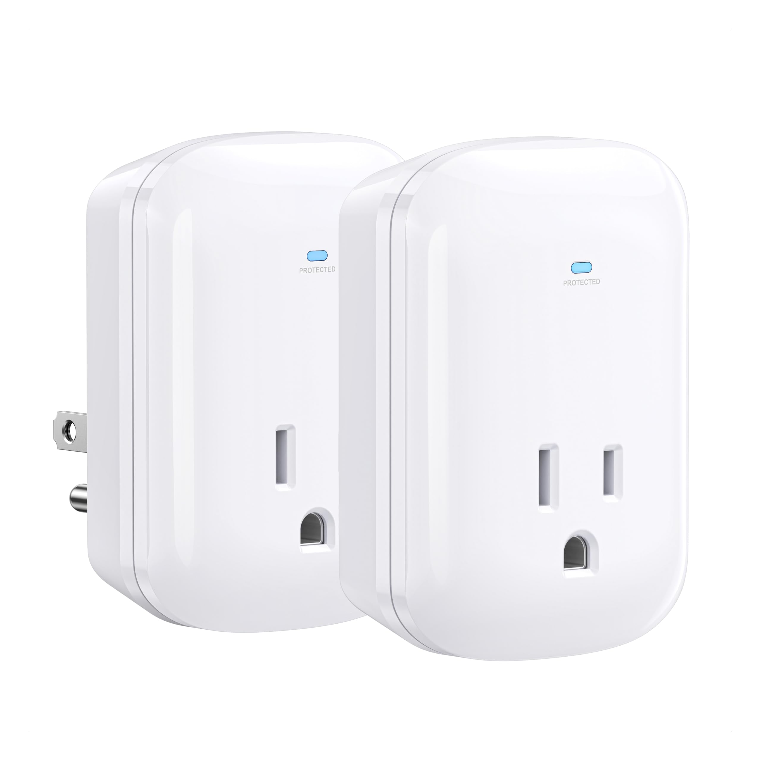 [ETL Listed] Cable Matters 2-Pack 1350 Joules Single Outlet Surge Protector for TV, PC, Xbox, PS5, Refrigerator, Treadmill, 15A/1875W, 500V Clamping Voltage Wall Surge Protector Outlet, White