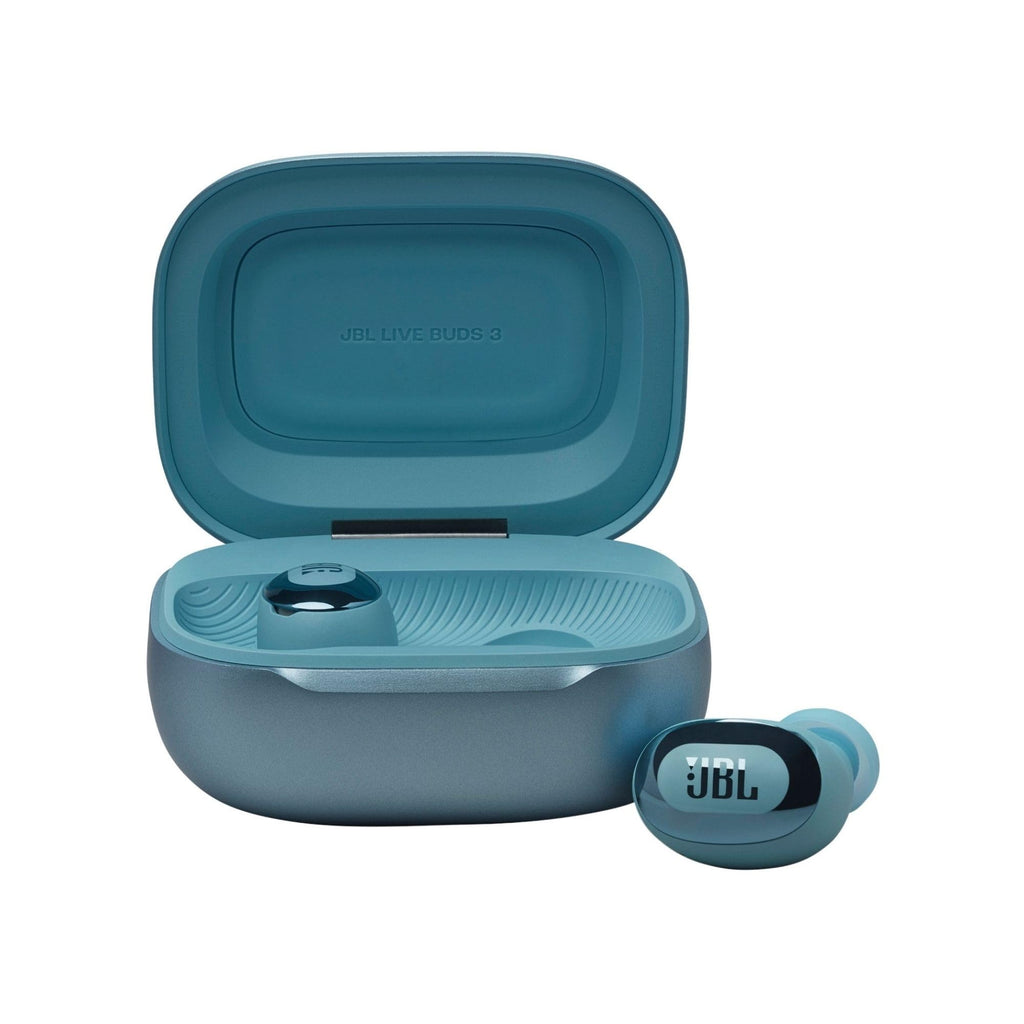 JBL Live Buds 3 - True Wireless Noise-Cancelling Bud-Type Earbuds, 40Hrs Total Playback, Wireless Charging, 6 Mics for Perfect Calls, Multi-Point Connection, IP55 Waterproof and dustproof (Blue)