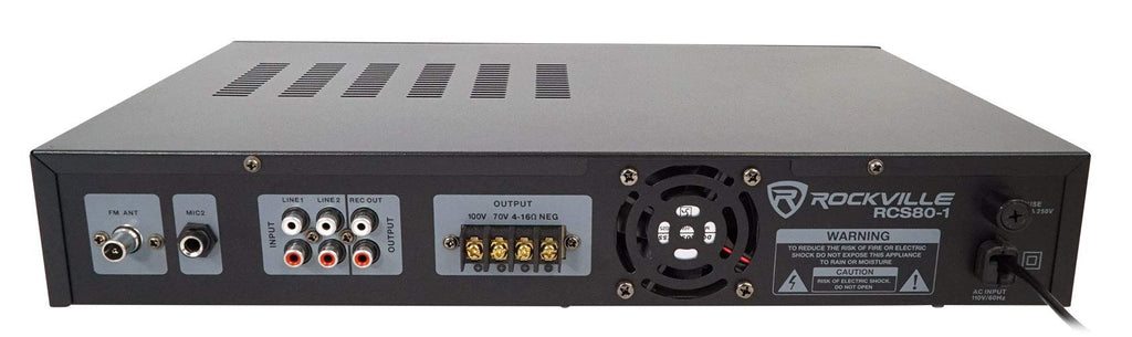 Rockville RCS80-1 60 Watt 70V Commercial/Restaurant Amplifier/Bluetooth Receiver
