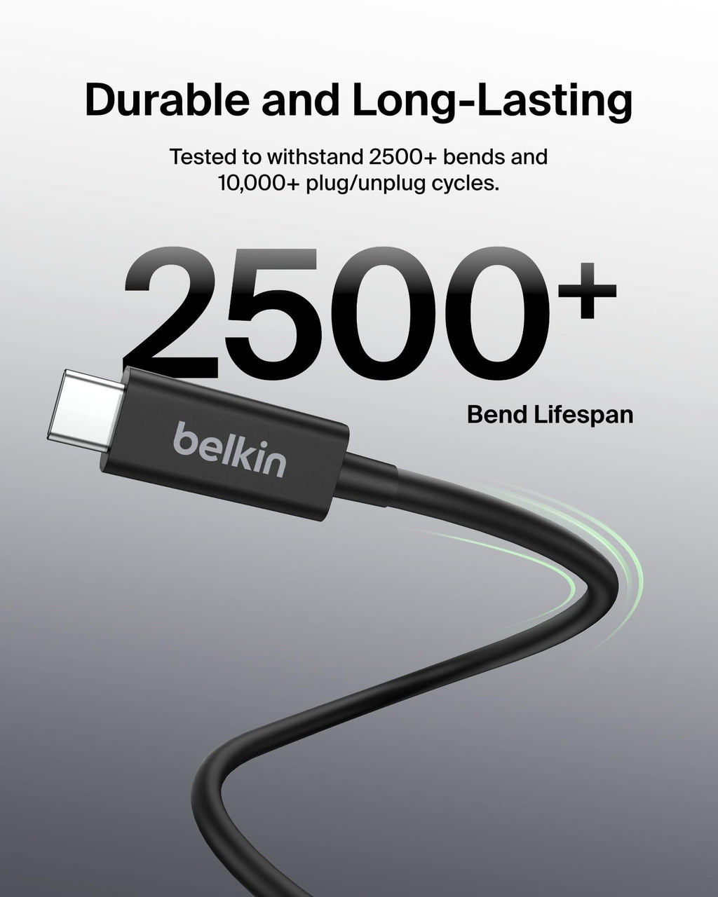 Belkin Active Thunderbolt 4 USB-C Cable, USB Type C Connection with 100W Power Delivery PD Enabled, USB 4 Compliant and Compatible with TB3 Compatible with MacBook Pro, iPhone 15 Pro, more, 2m