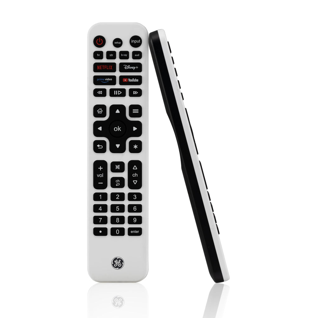 GE Rechargeable tv Remote and Control, Universal Remote for Samsung, Apple, Sony, Roku, LG Smart TVs, 4-Device, 80984