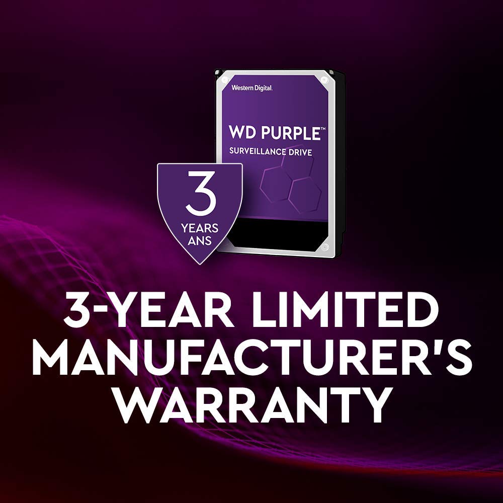 Western Digital Purple 6TB Surveillance 3.5 Inch SATA 6 Gb/s Hard Disk Drive with Allframe 4K Technology - 180TB/yr, 64MB Cache, 5400rpm - WD60PURZ