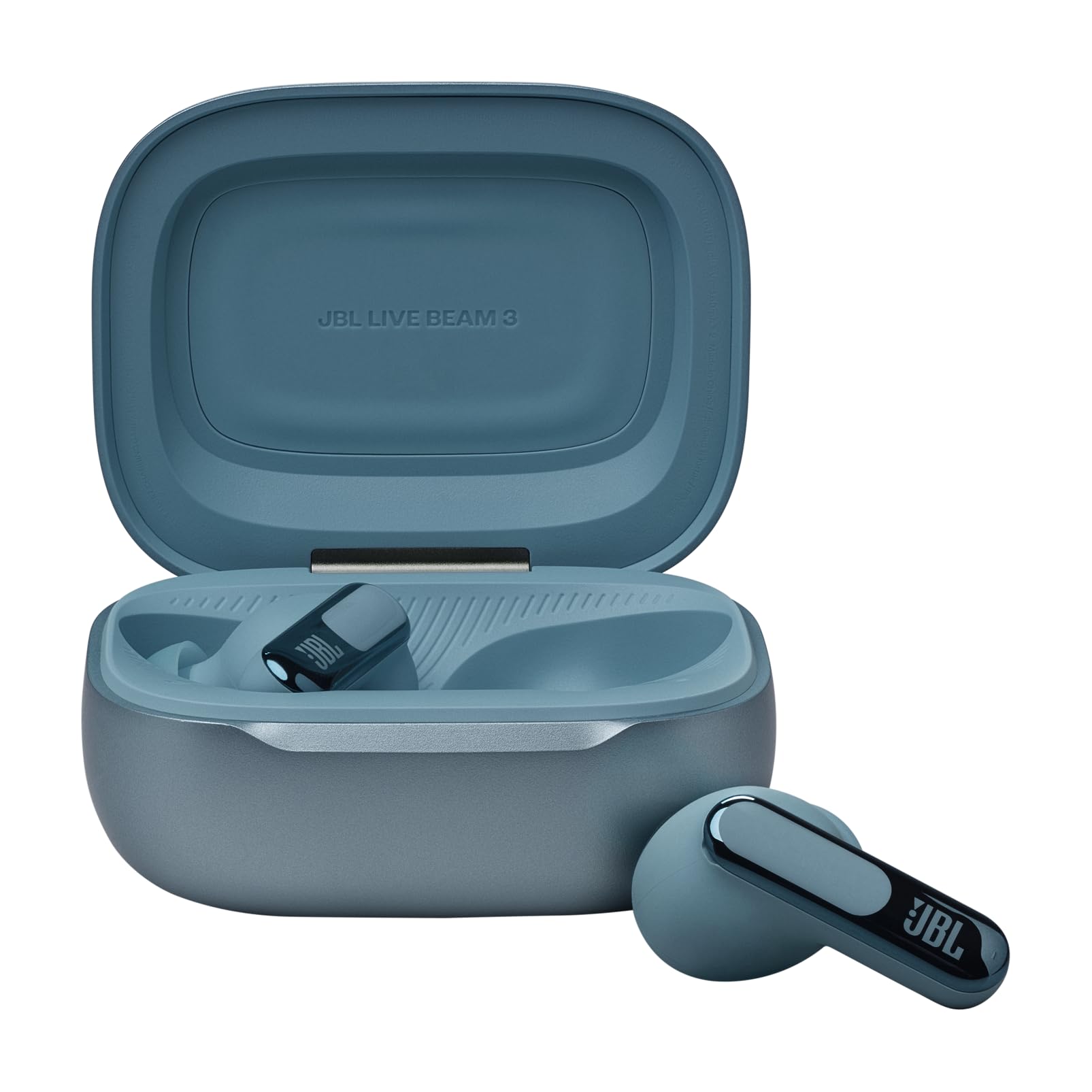 JBL Live Beam 3 - True Wireless Noise-Canceling Closed-Ear Earbuds, 48Hr Playback, Wireless Charging, 6 Mics for Calls, Multi-Connect, IP55 Dust- and Water-Resistant (Blue)