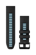 Garmin QuickFit Watch Bands (26mm), suitable for selected fēnix-, epix-, Descent-, D2-, Instinct-, Forerunner- and Tactix series smartwatches, Original accessory, Silicone, Black/Cirrus Blue