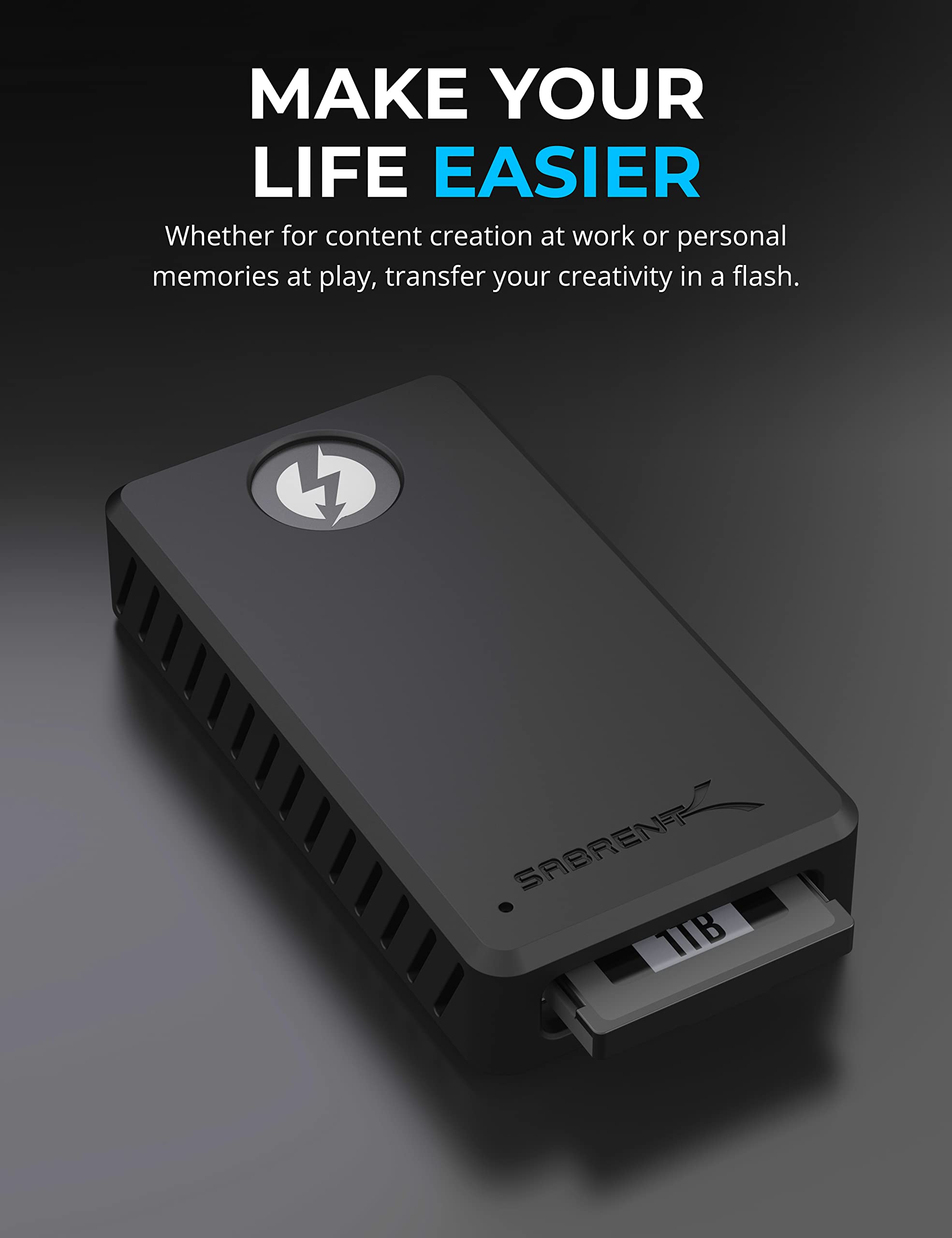 SABRENT Card Reader Thunderbolt 3 CF Express Type B Card Reader, Super Fast 40Gbps CFexpress Reader, USB Type C 3.2 Memory Card Adapter, Aluminum with Rugged Case (CR-T3CF)