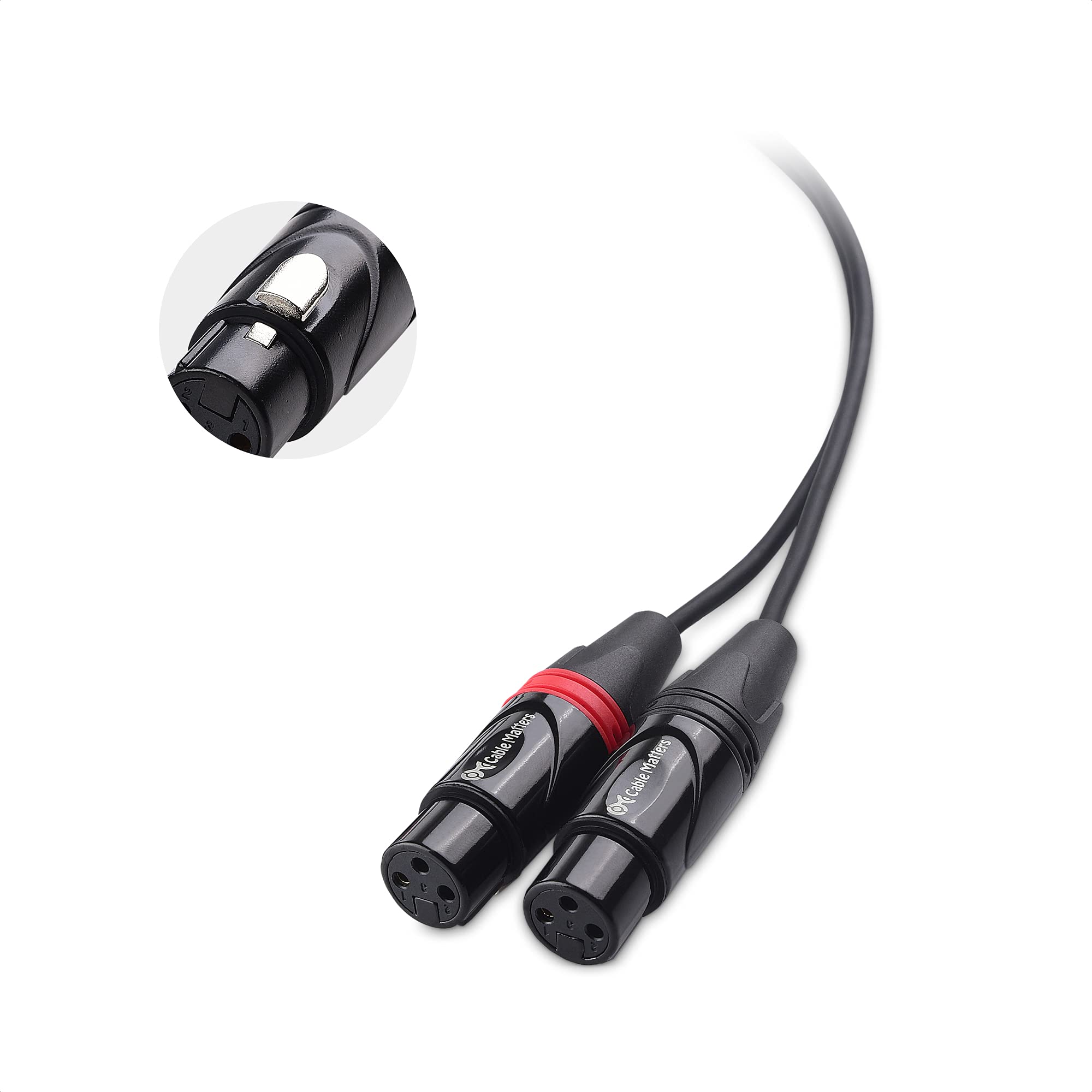 Cable Matters Dual XLR to RCA Cable 10 ft, XLR Female to RCA Cable (Dual Female XLR to RCA Cable) - 10 Feet