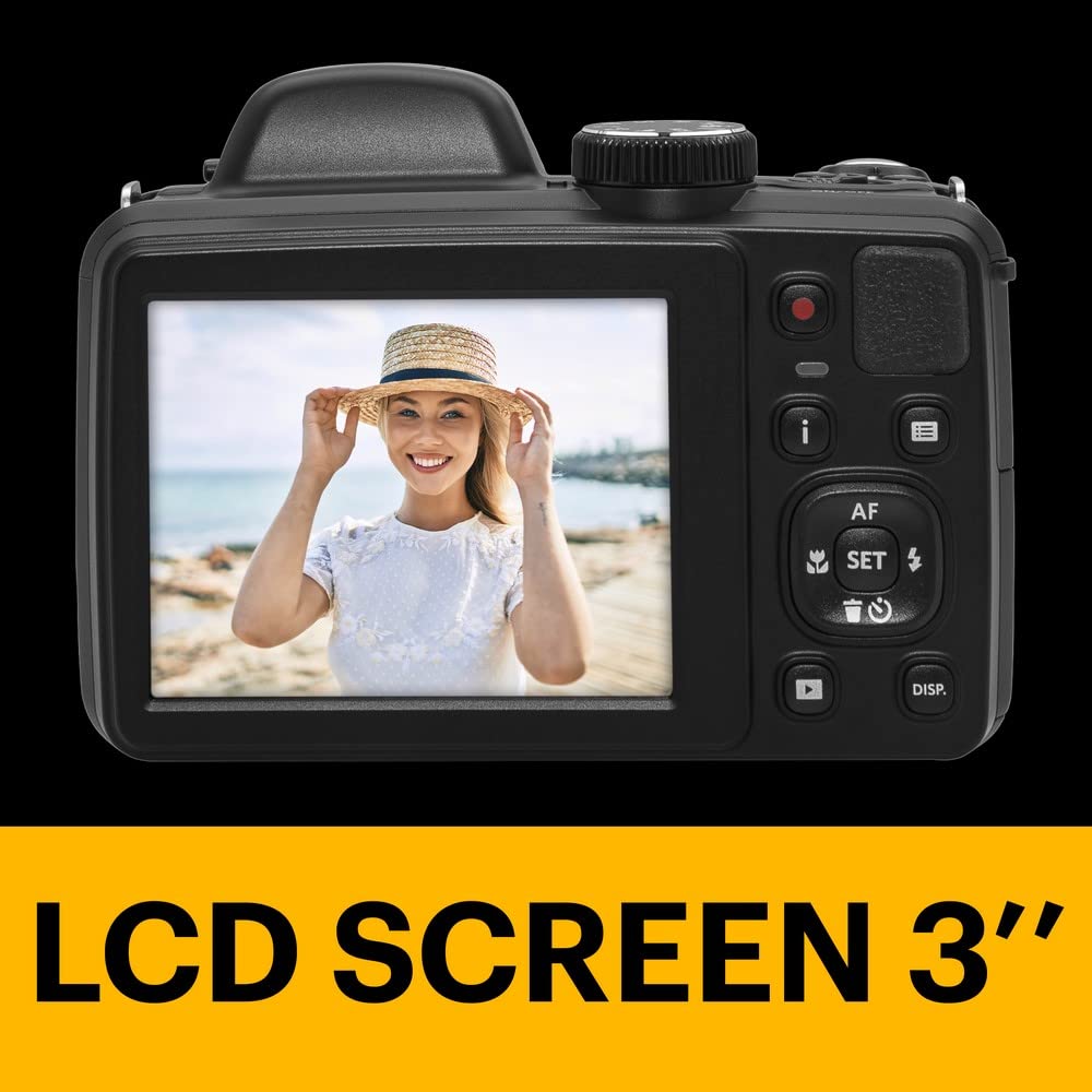KODAK Pixpro Astro Zoom AZ425 - Digital Bridge Camera, 42X Optical Zoom, 24mm Wide Angle, 20 Megapixels, 3" LCD, Full HD 1080p Video, Li-ion Battery - Black
