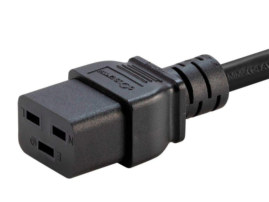 Monoprice Heavy Duty Power Cord - NEMA 6-20P to IEC 60320 C19, 12AWG, 20A/2500W, SJT, 125V, Black, 6ft