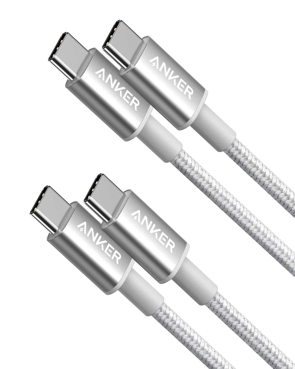 Anker USB C to USB C Cable, Type-C 60W Fast Charging Cable (3.3 FT, 2Pack) for iPhone 17 Series, iPad mini 6 and More (Silver)