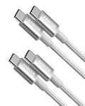 Anker USB C to USB C Cable, Type-C 60W Fast Charging Cable (3.3 FT, 2Pack) for iPhone 17 Series, iPad mini 6 and More (Silver)