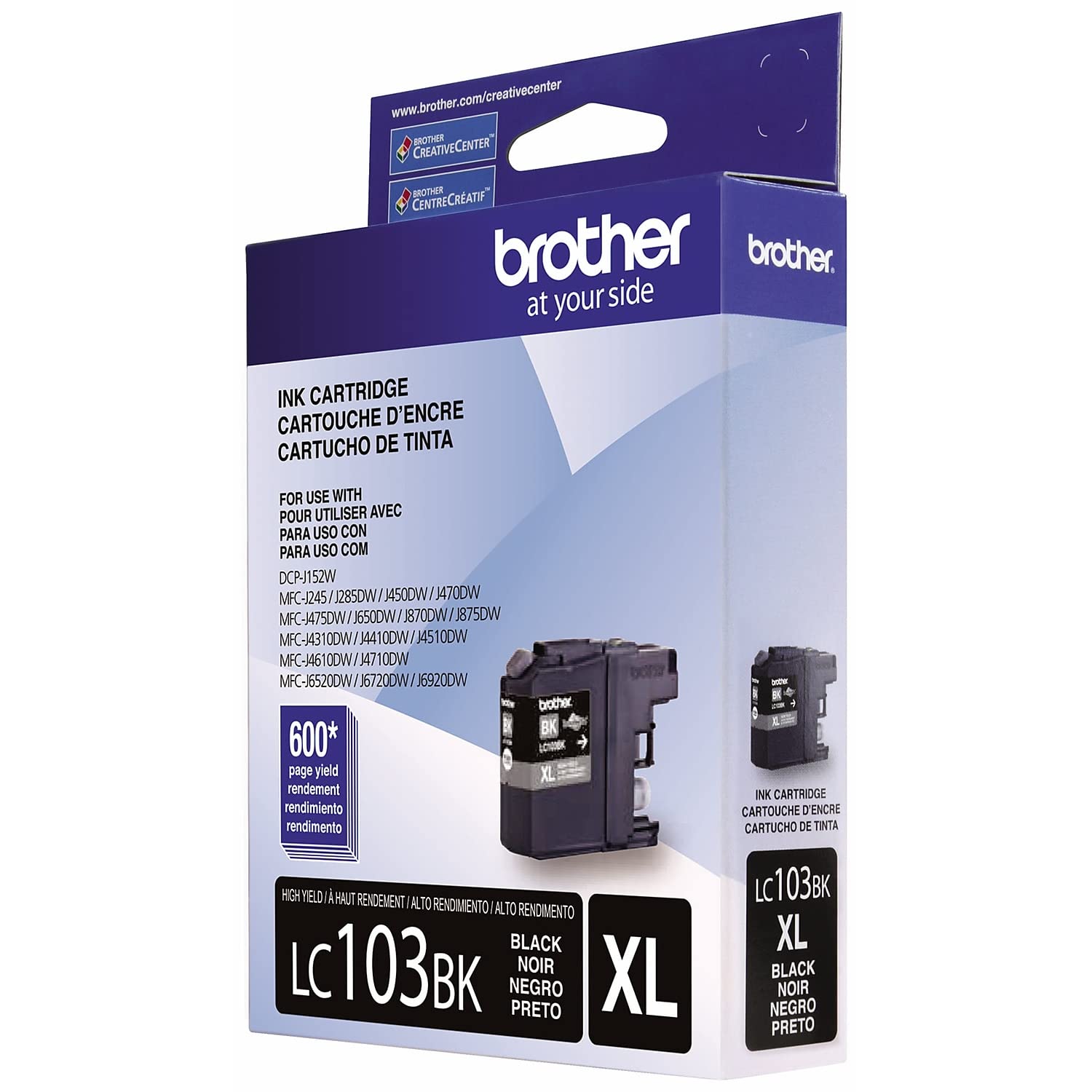 BROTHER LC103BK Black Ink Cartridges (Black, MFC-J4510DW, Inkjet, Black, High Yield (XL), ISO/IEC 24734)