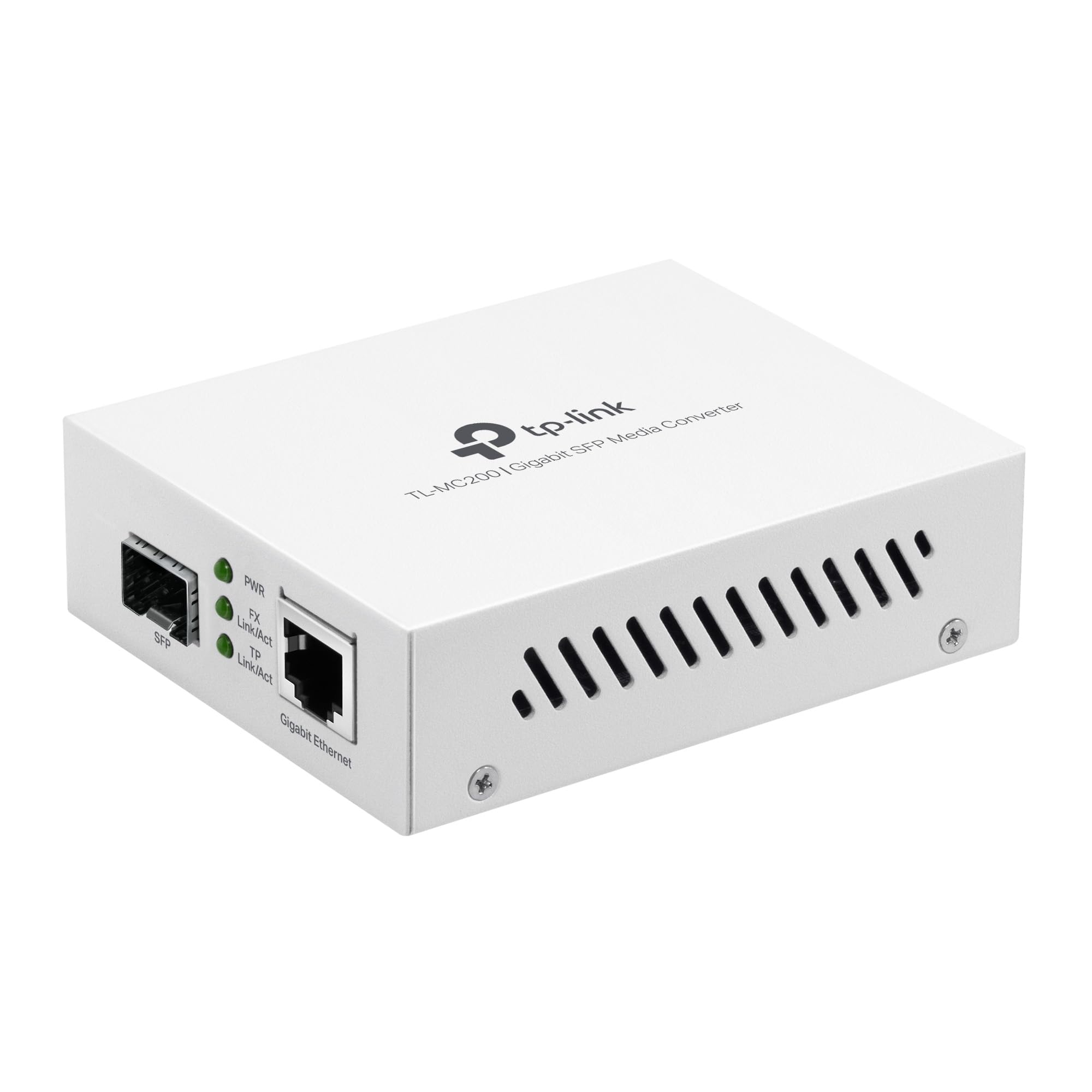 TP-Link TL-MC200 | Gigabit SFP to RJ45 Fiber Media Converter | Fiber to Ethernet Converter | Plug and Play | Durable Metal Casing | Versatile Compatibility | Auto-Negotiation | UL Certified