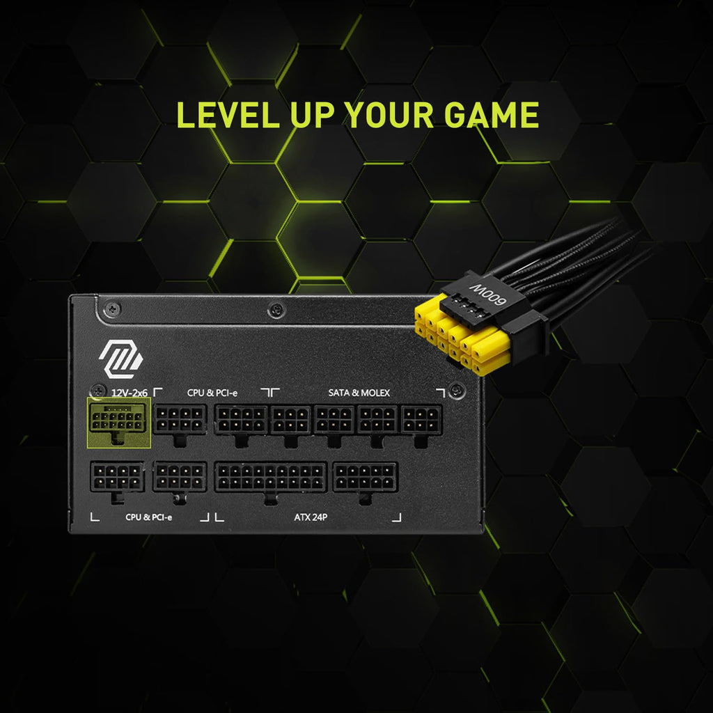 MSI MAG 1250GL PCIE 5 Gaming Power Supply - ATX 3.1 & PCIE 5.1 Ready - Full Modular - 80 Plus Gold Certified 1250W - Compact Size - ATX PSU - 10 Year Warranty
