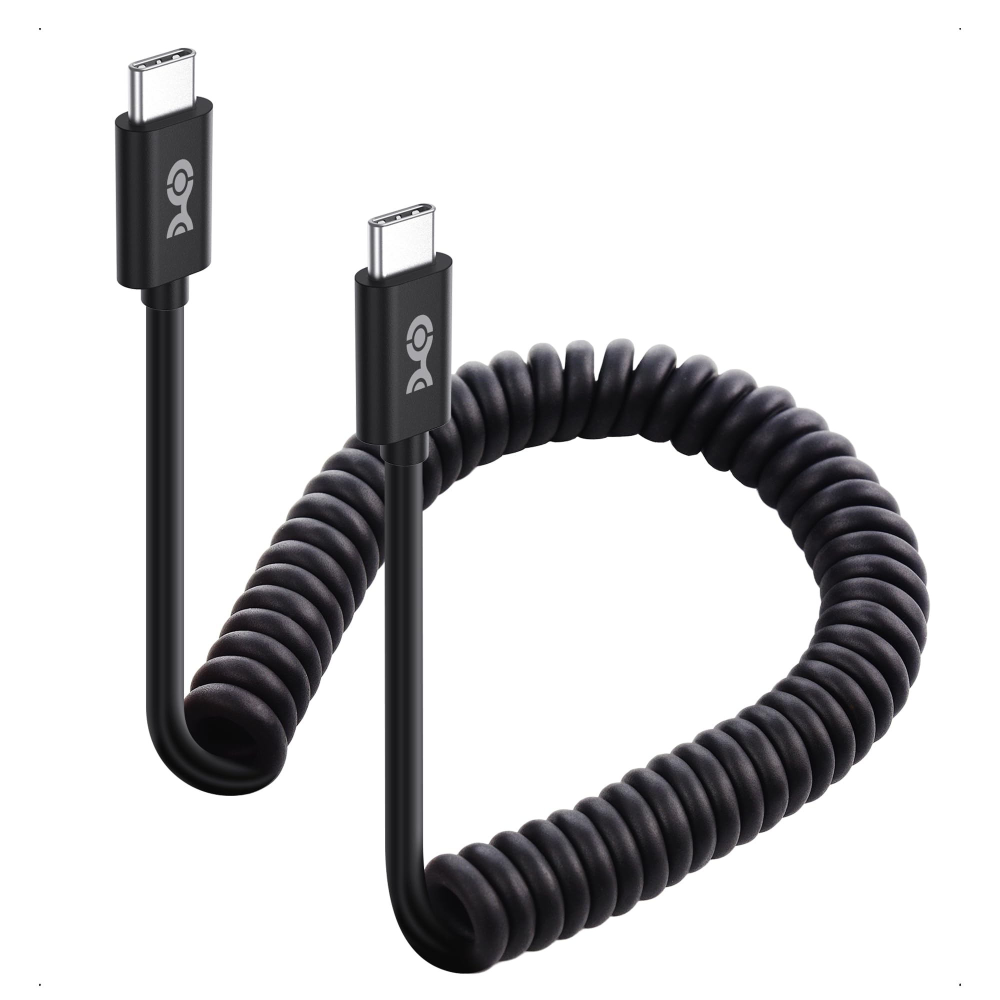Cable Matters Coiled USB C to USB C Cable 1-4 Feet, Up to [60W Charging, 480Mbps Data Transfer] Compatible with Apple CarPlay, Android Auto, USBC Charger Cable for iPhone 16/15, Galaxy S24