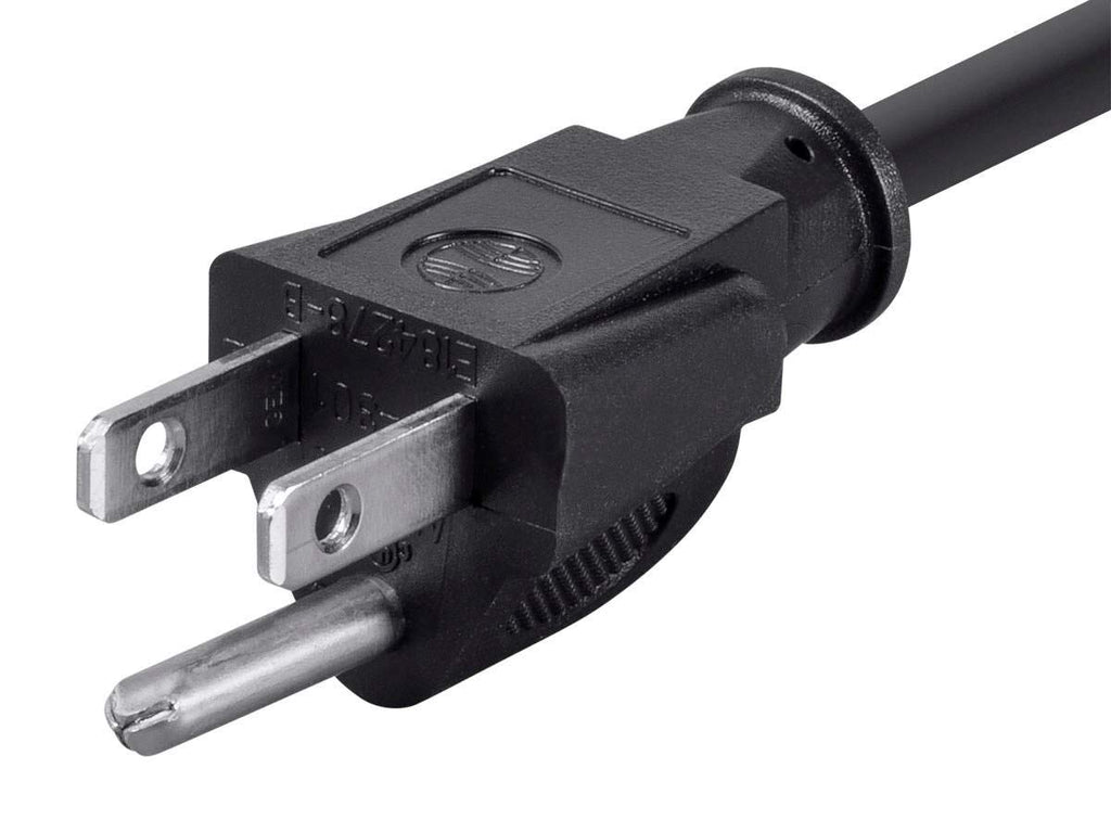 Monoprice 105289 1-Feet 14AWG Power Cord Cable with 3 Conductor PC Power Connector Socket, Black