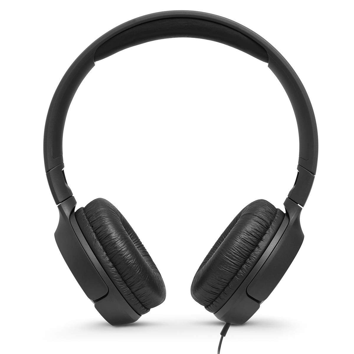 JBL Tune 500 - Wired on-ear headphones, Pure Bass Sound, 1-button remote/mic, Tangle-free flat cable, Lightweight and foldable design, Ask Siri or Google Now (Black)