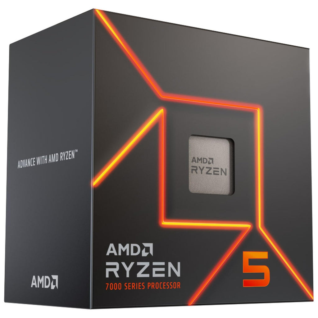 AMD Ryzensets 5 7600 Processor (radeon graphics integrated, 6 cores/12 threads, 65W TDP, AM5 Socket, 38MB cache, up to 5.1 GHz max boost, Wraith Stealth Cooler)