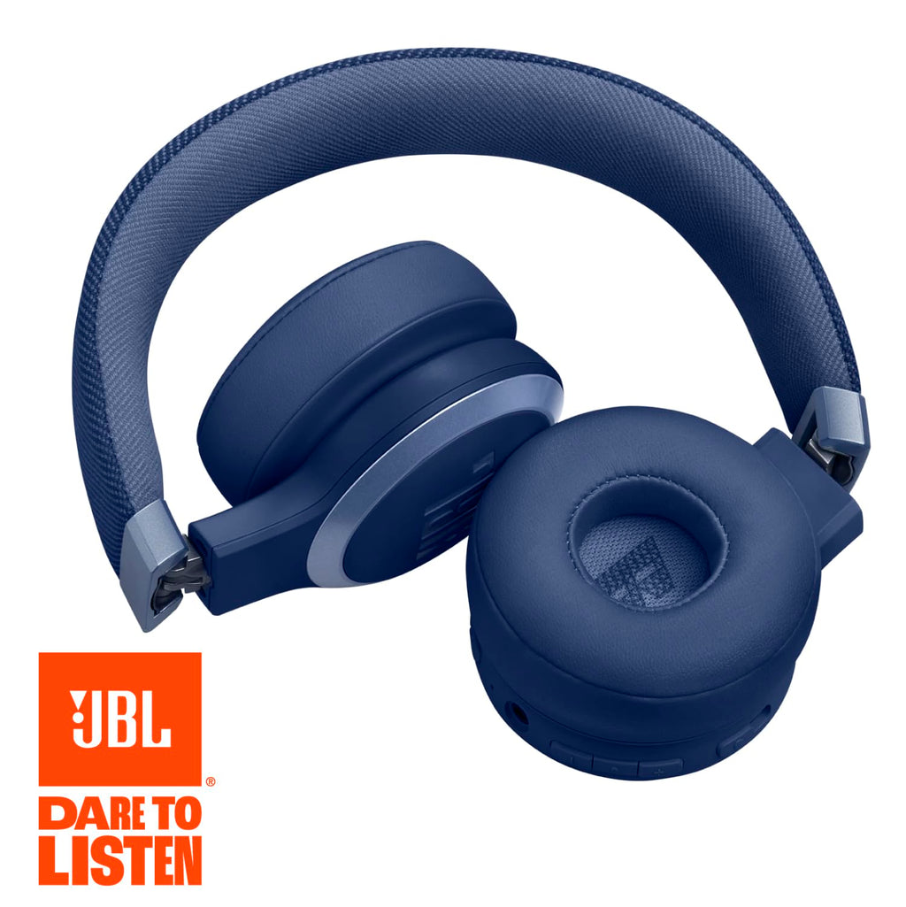 JBL Live 670NC - Wireless On-Ear Headphones with Adaptive Noise Cancelling with Smart Ambient, Up to 65H Battery Life with Speed Charge, Lightweight, Comfortable and Foldable Design (Blue)
