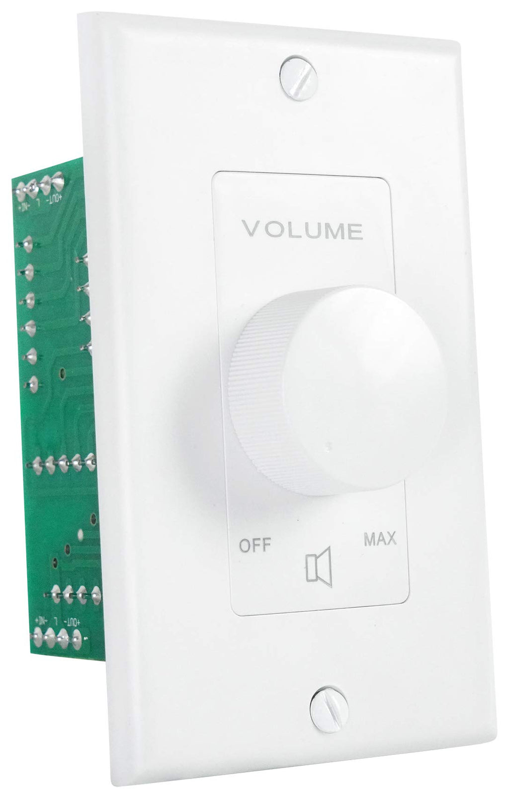 Rockville VOL850 50W x2 Wall Stereo Volume Controller 8 Ohm, 11-Step Rotary Knob, 20Hz-20kHz, 30dB Attenuation, for Home Theater and Commercial Audio Systems