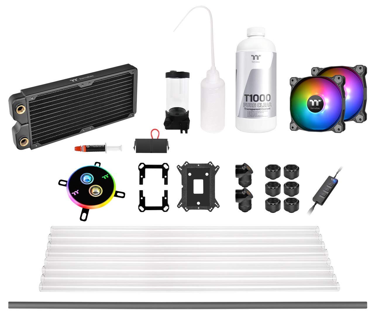 Thermaltake Pacific C240 DDC Res/Pump 5V Motherboard Sync Copper Radiator PETG Hard Tube Water Cooling Kit CL-W242-CU12SW-A