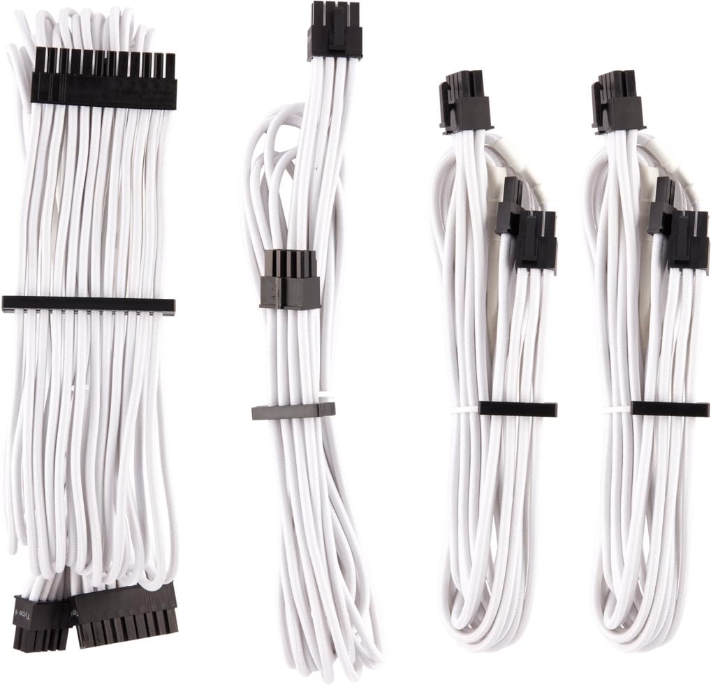 Corsair Premium Individually Sleeved PSU Cables Starter Kit Type 4 Gen 4 – White