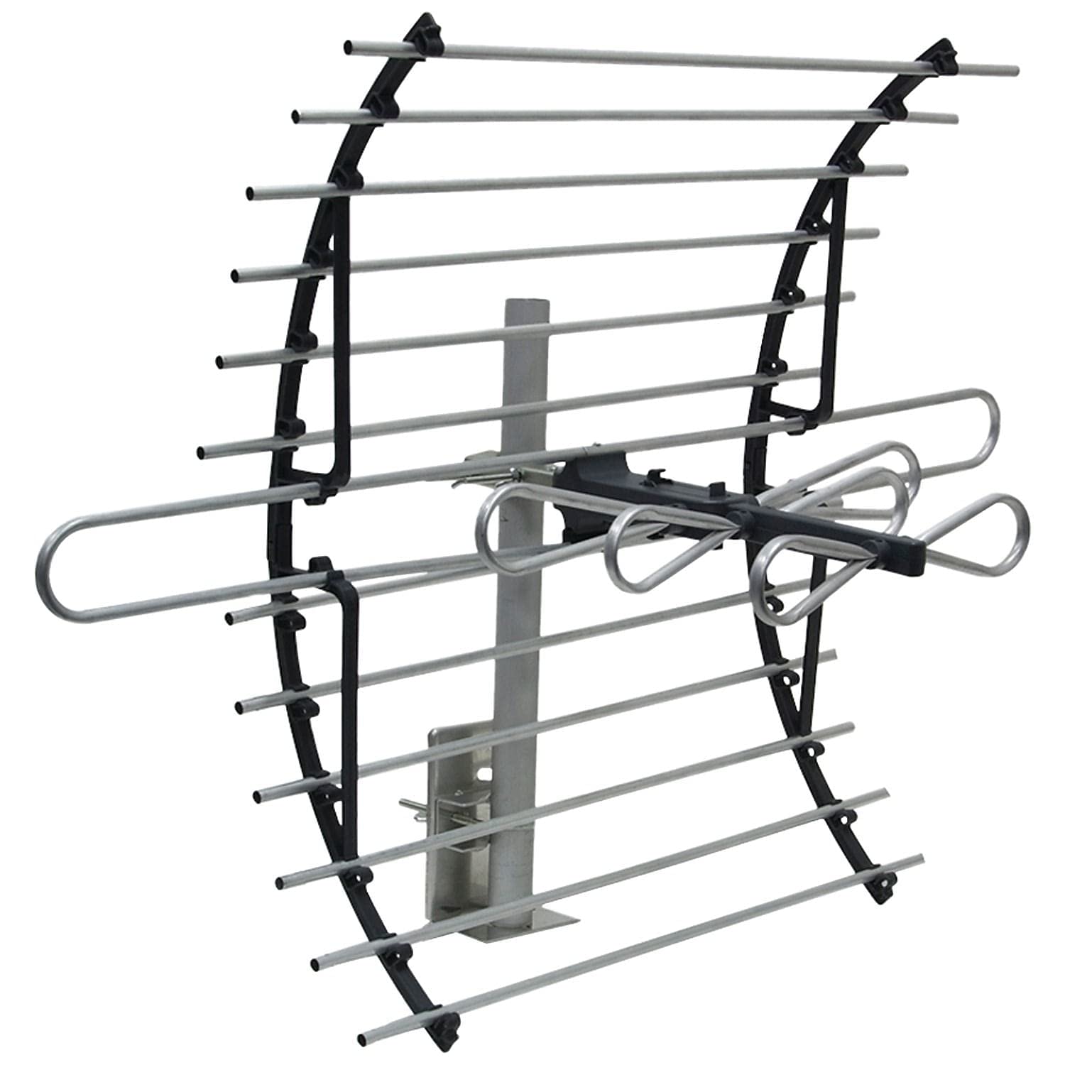 GE Attic Mount TV Antenna, Long Range Antenna, Supports 4K 1080P Digital HDTV VHF UHF, Indoor Directional Antenna, Mounting Pole Included, Out of Sight Compact Design, 33692
