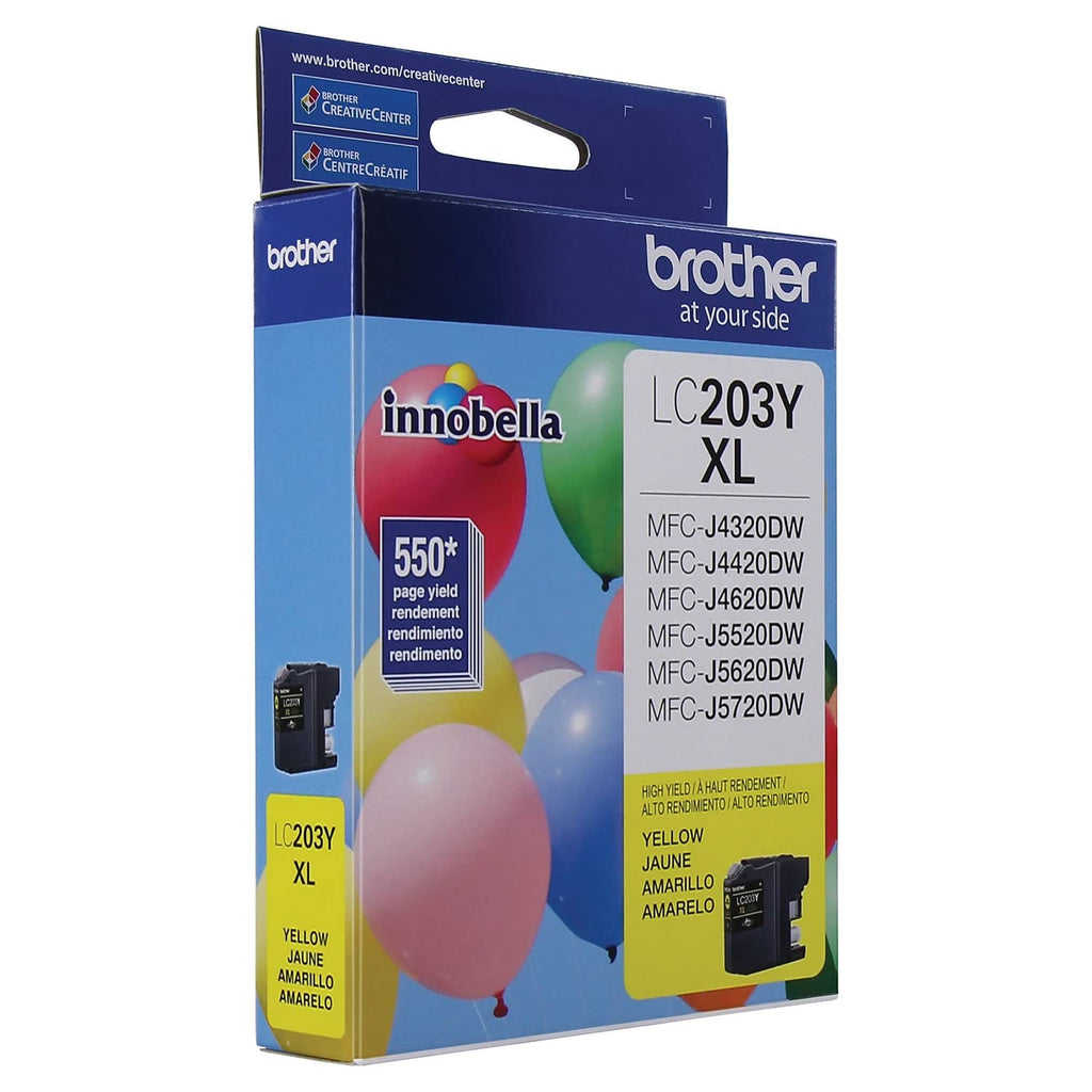 Brother Printer LC203Y High Yield Ink Cartridge, Yellow, 550 Pages, 1 Count (Pack of 1)