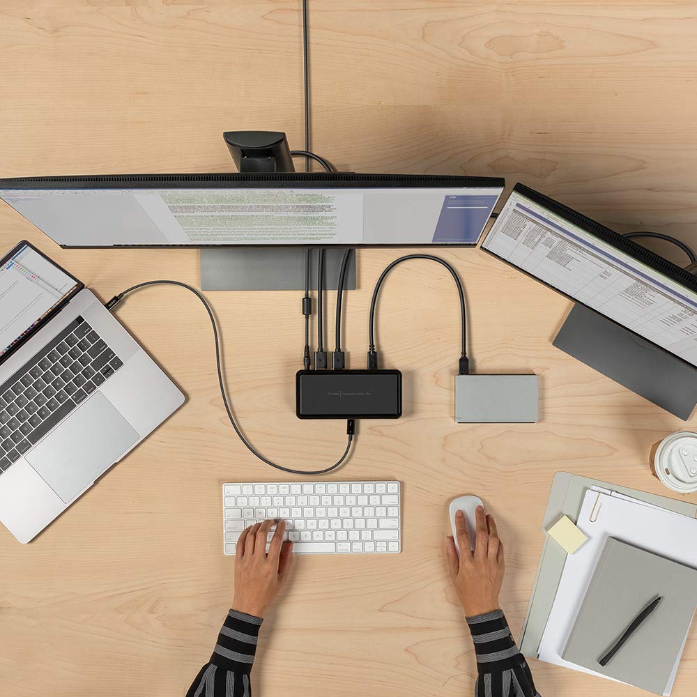 Belkin Thunderbolt 3 Dock Plus Thunderbolt 3 Cable - USB-C Hub - 8-In-1 Docking Station for MacOS & Windows, Dual 4K @60Hz, 40Gbps Transfer Speed, 60W Upstream Charging, w/Ethernet & Audio Ports