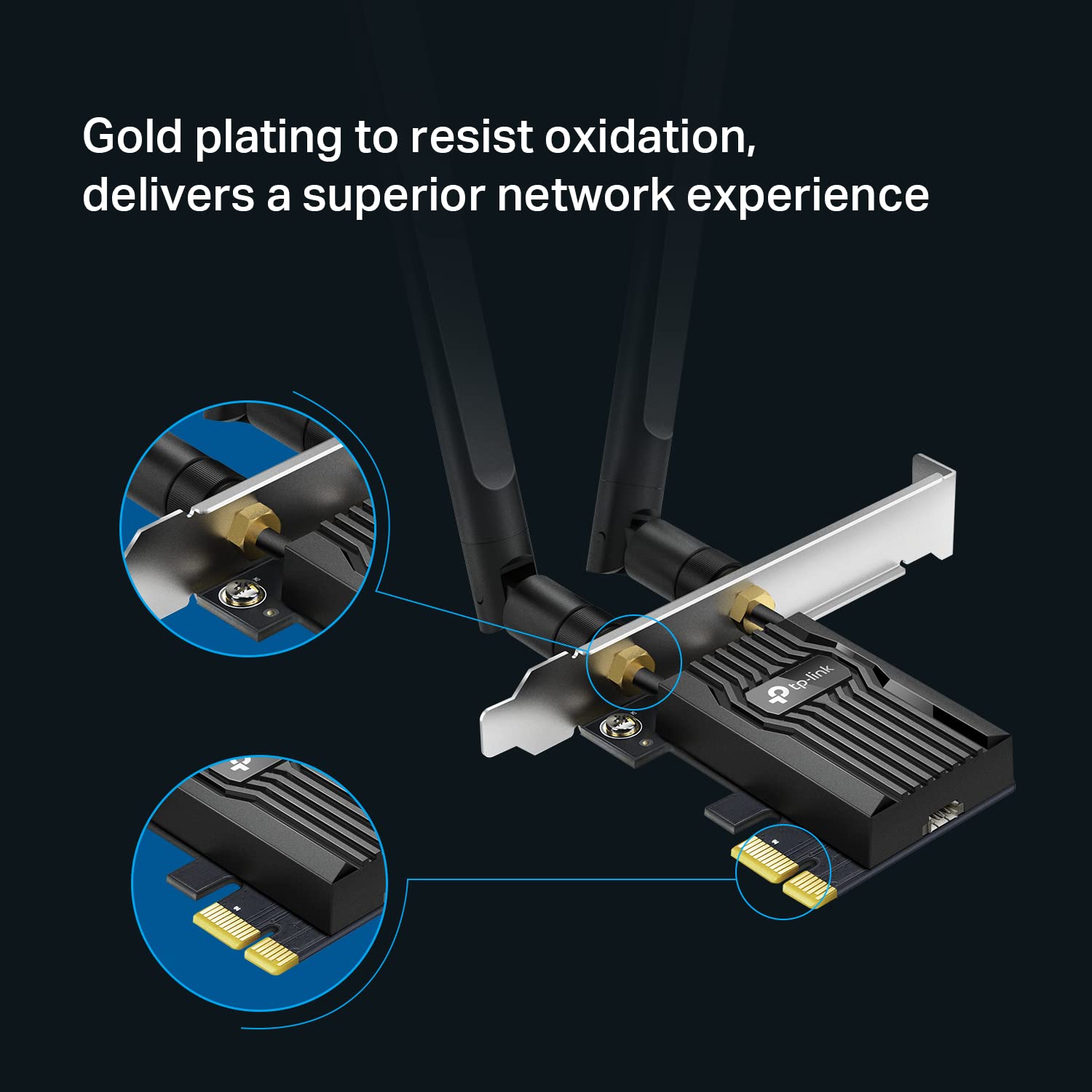 TP-Link WiFi 6 AX3000 PCIe WiFi Card Archer TX55E - Bluetooth 5.2, 802.11AX Dual Band Wireless Adapter with MU-MIMO, OFDMA, Ultra-Low Latency, Supports Windows 11, 10 (64bit) only