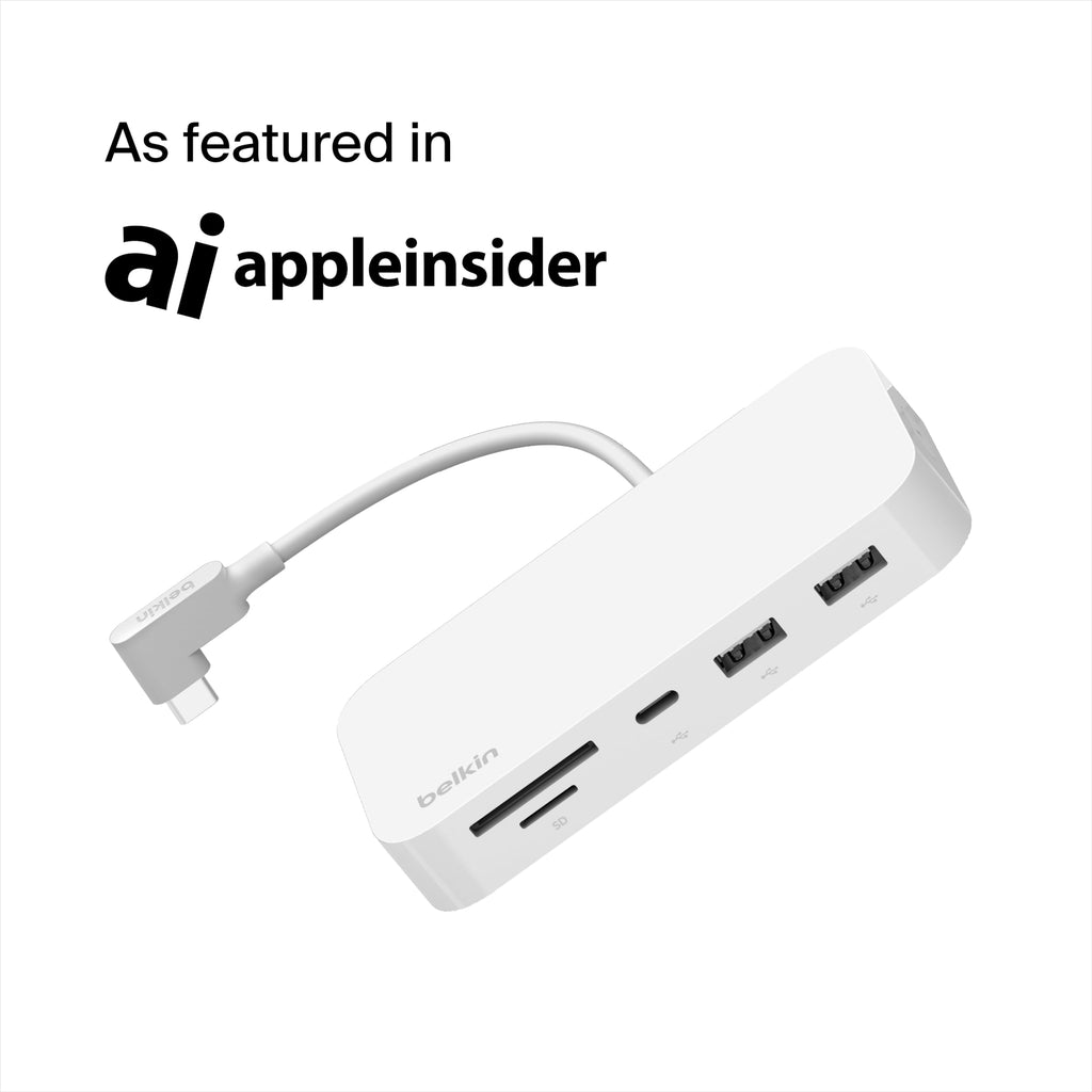 Belkin USB-C 6-in-1 Multiport Hub with Mount - USB Hub - USB C Docking Station with Micro SD Card Reader - Powered USB Hub - Compatible with MacBook, Chromebook, iMac, PC & Other USB-C Devices