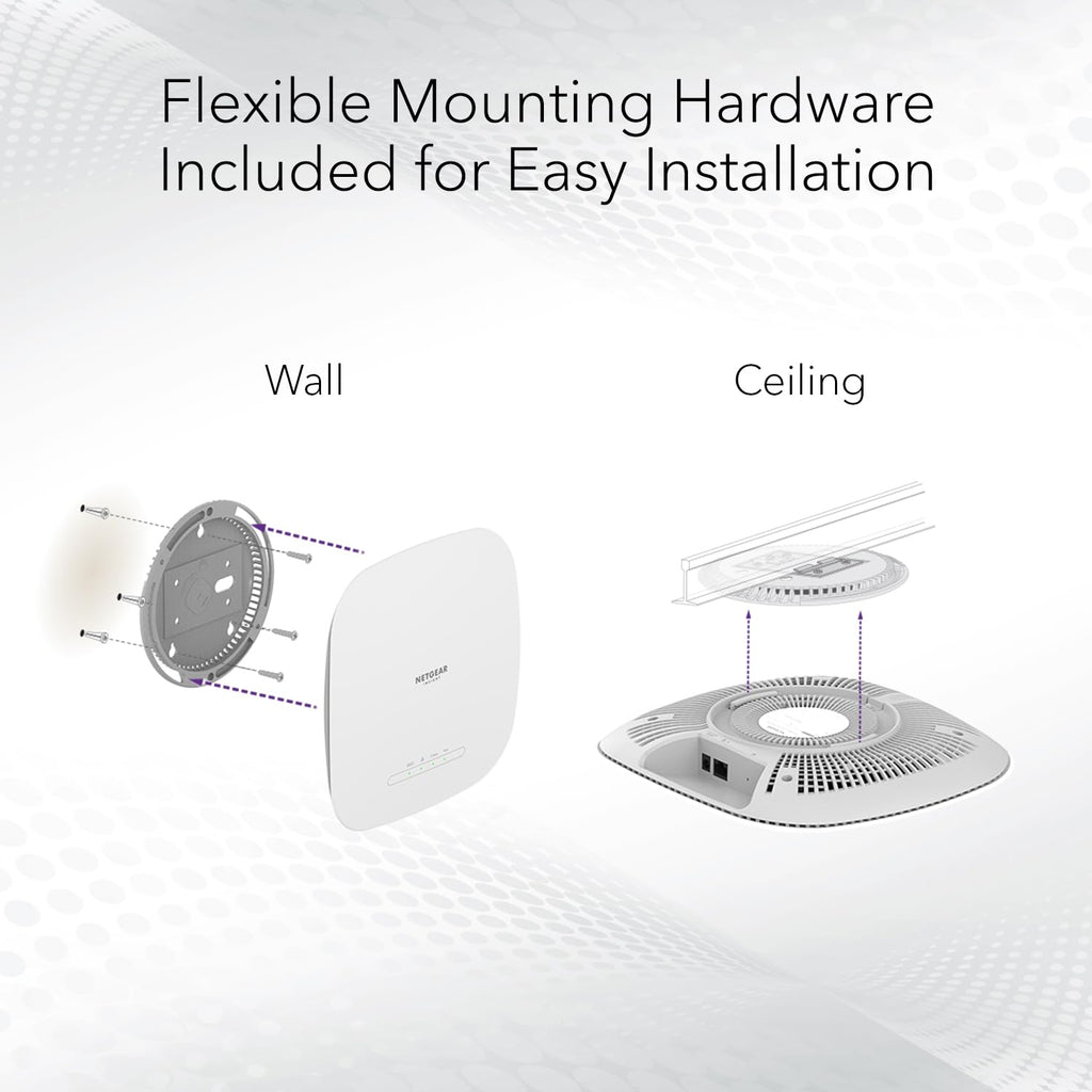 NETGEAR Cloud Managed Wireless Access Point (WAX615) - WiFi 6 Dual-Band AX3000 Speed | Up to 256 Client Devices | 802.11ax | Insight Remote Management | PoE+ Powered or AC Adapter (not Included)
