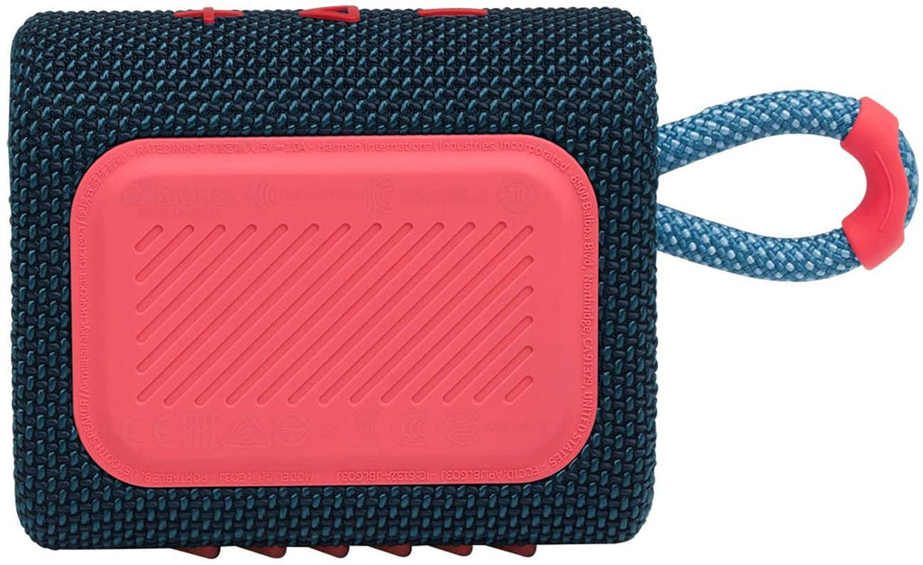 JBL Go 3 Portable Waterproof Wireless Bluetooth Speaker Bundle with Premium Carry Case (Blue Pink)