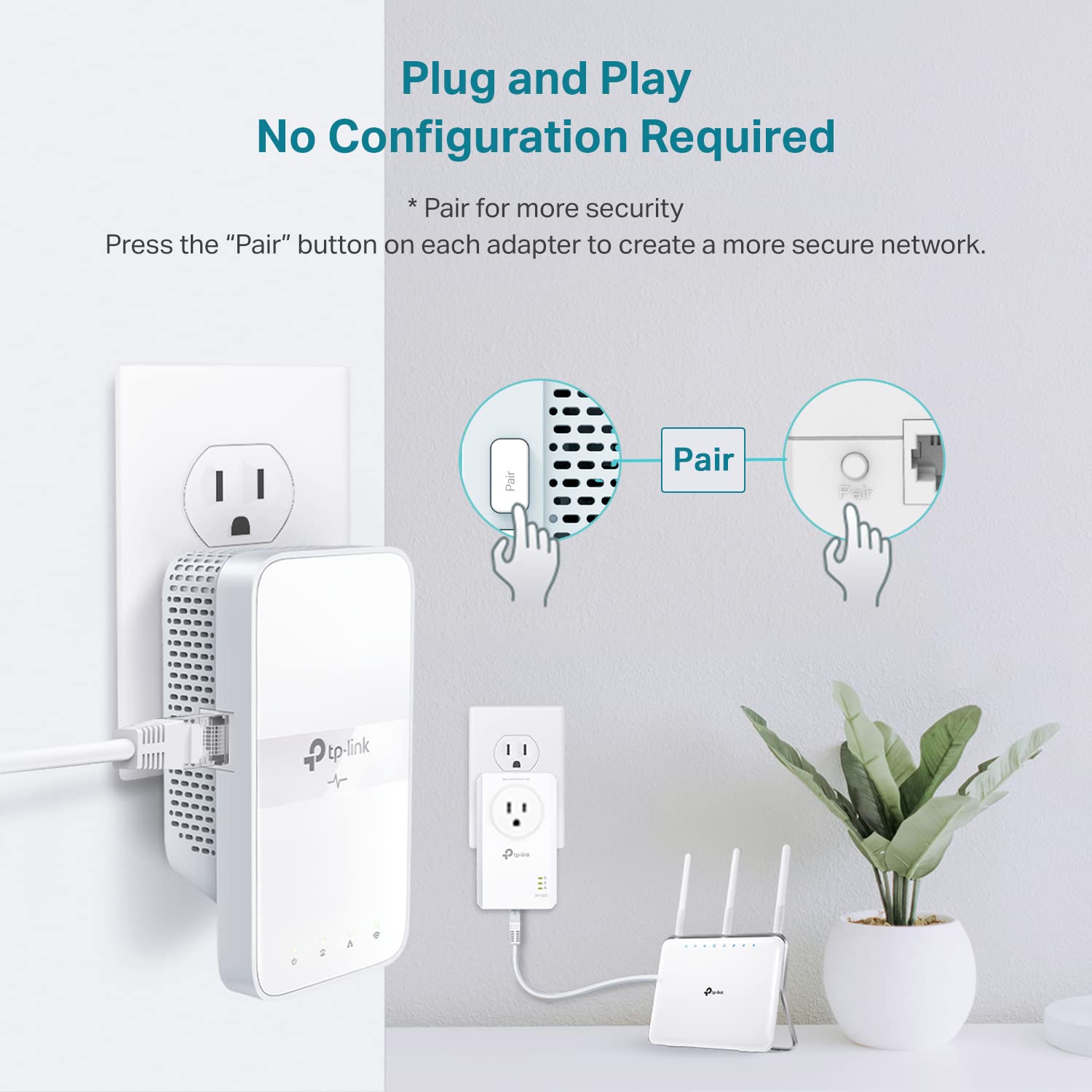 TP-Link Powerline WiFi Extender TL-WPA7617 KIT - Includes AV1000 Powerline Ethernet Network Adapter and AC1200 Dual Band Extender, Gigabit Port, Passthrough, OneMesh, Ethernet Over Power, Plug & Play