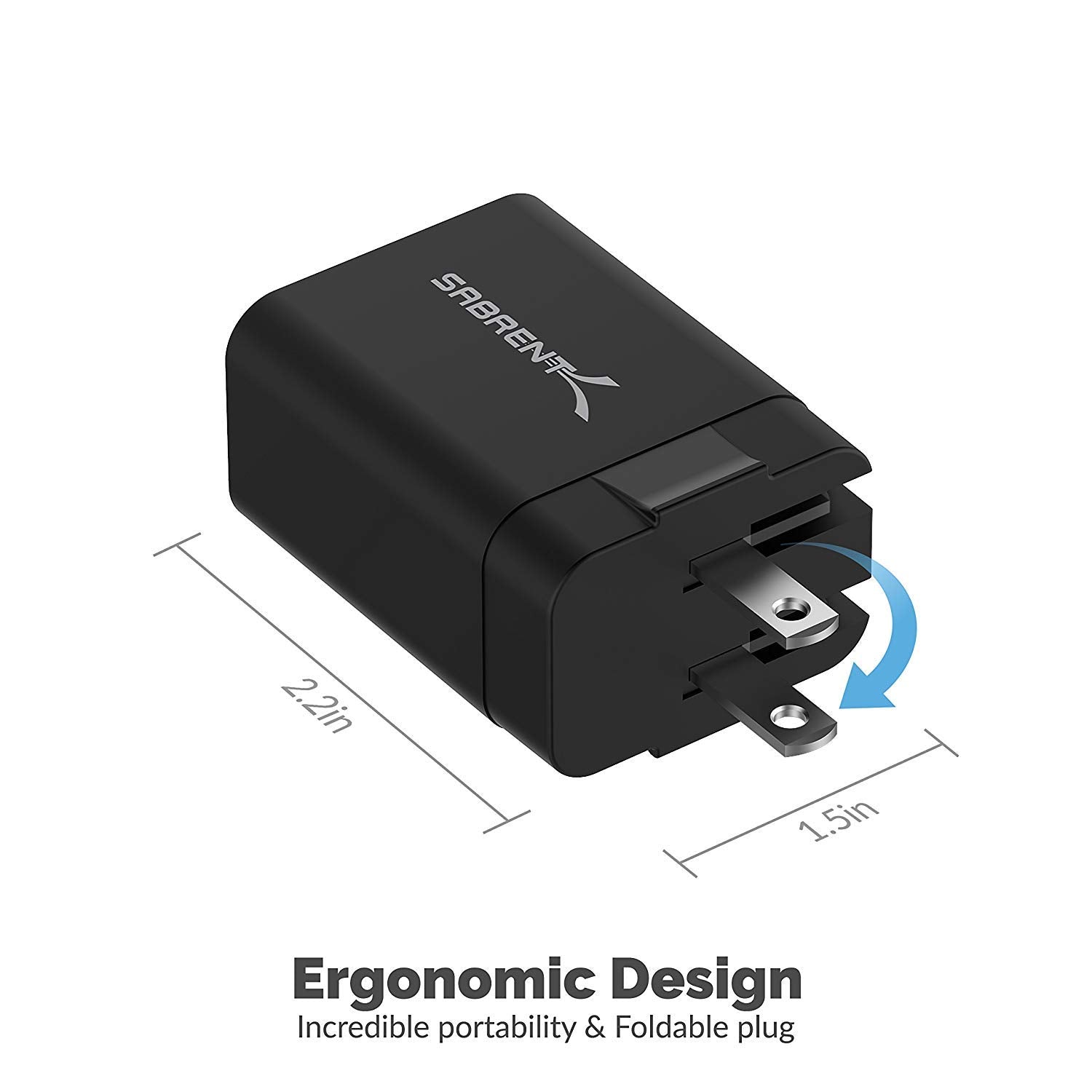 SABRENT Quick Charge 3.0 USB Wall Charger [18W 5V 2.4A QC 3.0] (AX-QCP1)