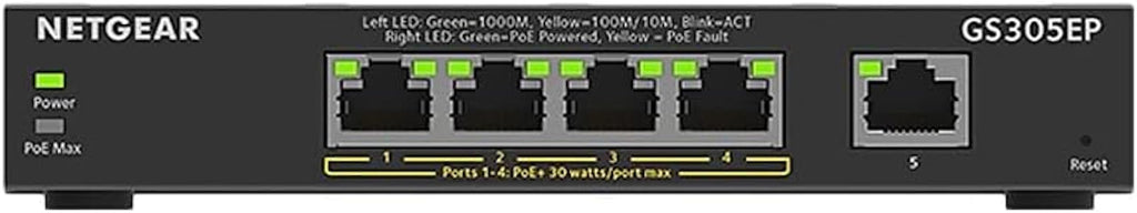 Netgear 5-port Gigabit Ethernet Poe+swi
