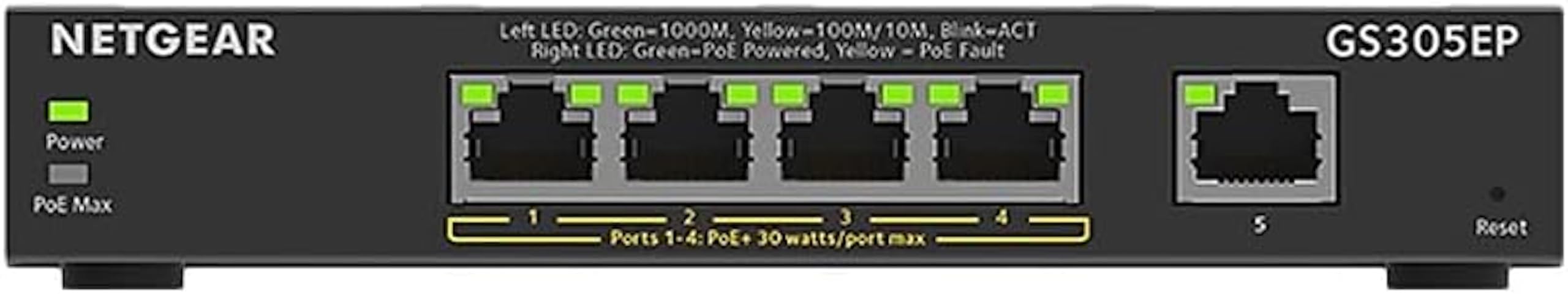 Netgear 5-port Gigabit Ethernet Poe+swi