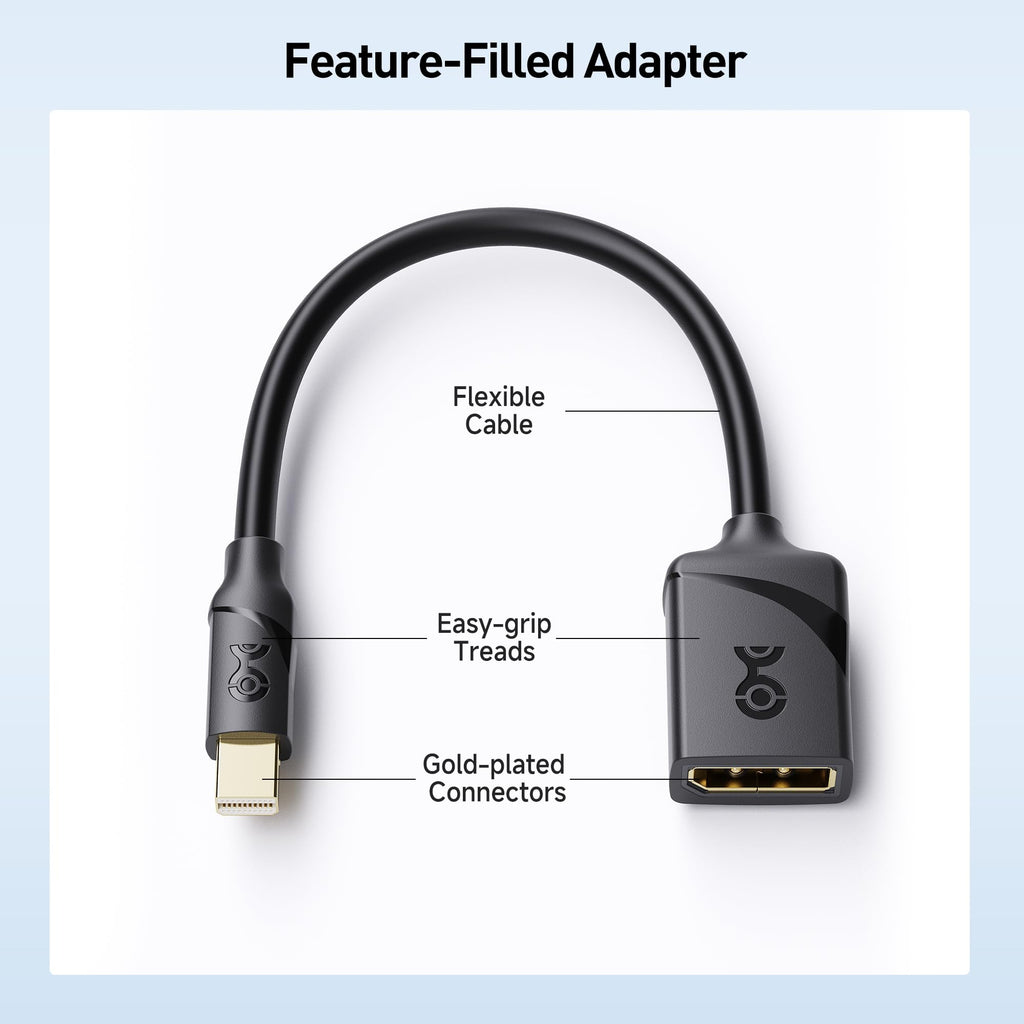 Cable Matters 2-Pack, Mini DisplayPort to DisplayPort Adapter in Black