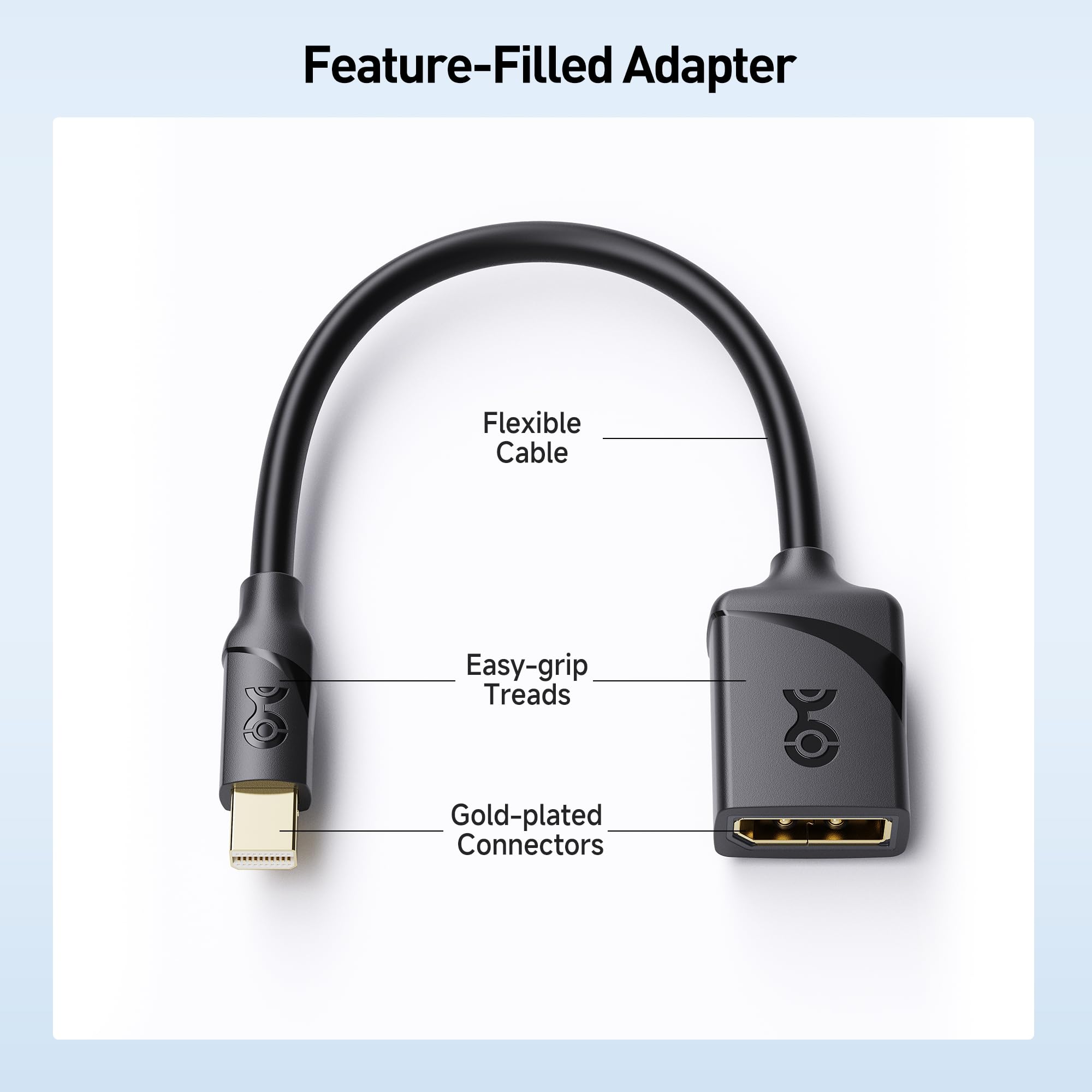 Cable Matters 2-Pack, Mini DisplayPort to DisplayPort Adapter in Black