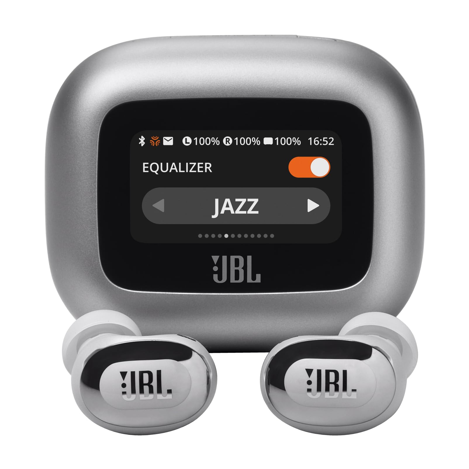 JBL Live Buds 3 - True Wireless Noise-Cancelling Bud-Type Earbuds, 40Hrs Total Playback, Wireless Charging, 6 Mics for Perfect Calls, Multi-Point Connection, IP55 Waterproof and dustproof (Silver)