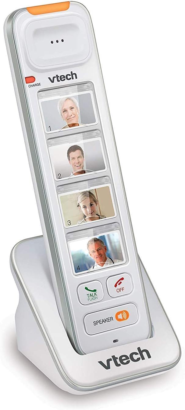 VTech SN5307 Amplified Photo DIAL Accessory Handset with Big Buttons & Large Display for SN5127 & SN5147 Senior Phone Systems, Photo Dial Handset, Cordless Phone System