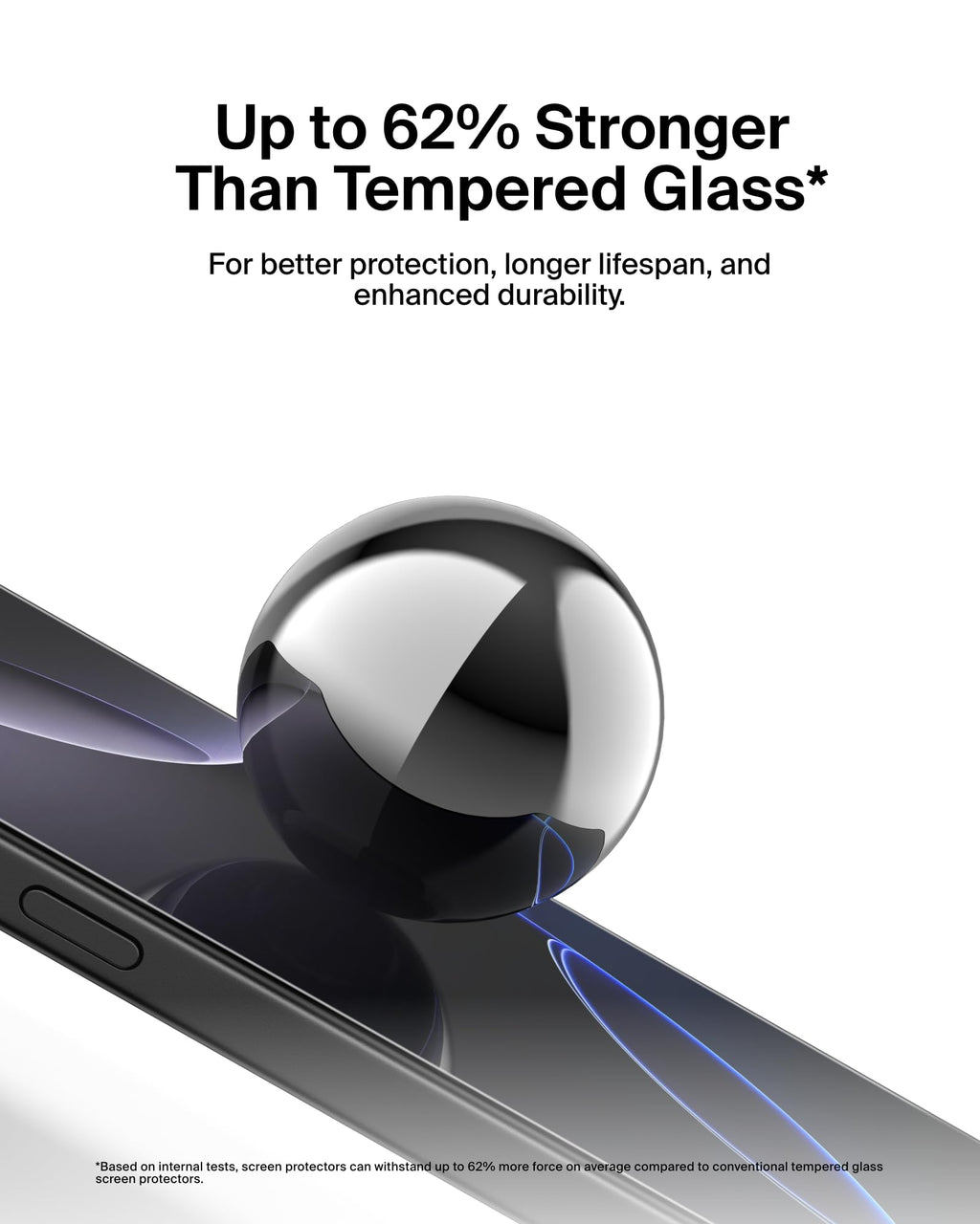 Belkin ScreenForce InvisiGlass Treated Screen Protector for iPhone 16 Pro Max, Scratch-Resistant Impact Protection w/Included Easy Align Tray for Bubble Free Application - Made with Recycled Glass