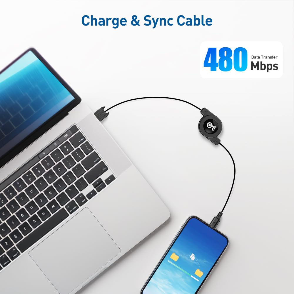 Cable Matters (2-Pack) Gold-Plated Retractable USB to Micro-USB Charge & Sync Cable � 2.5 Feet
