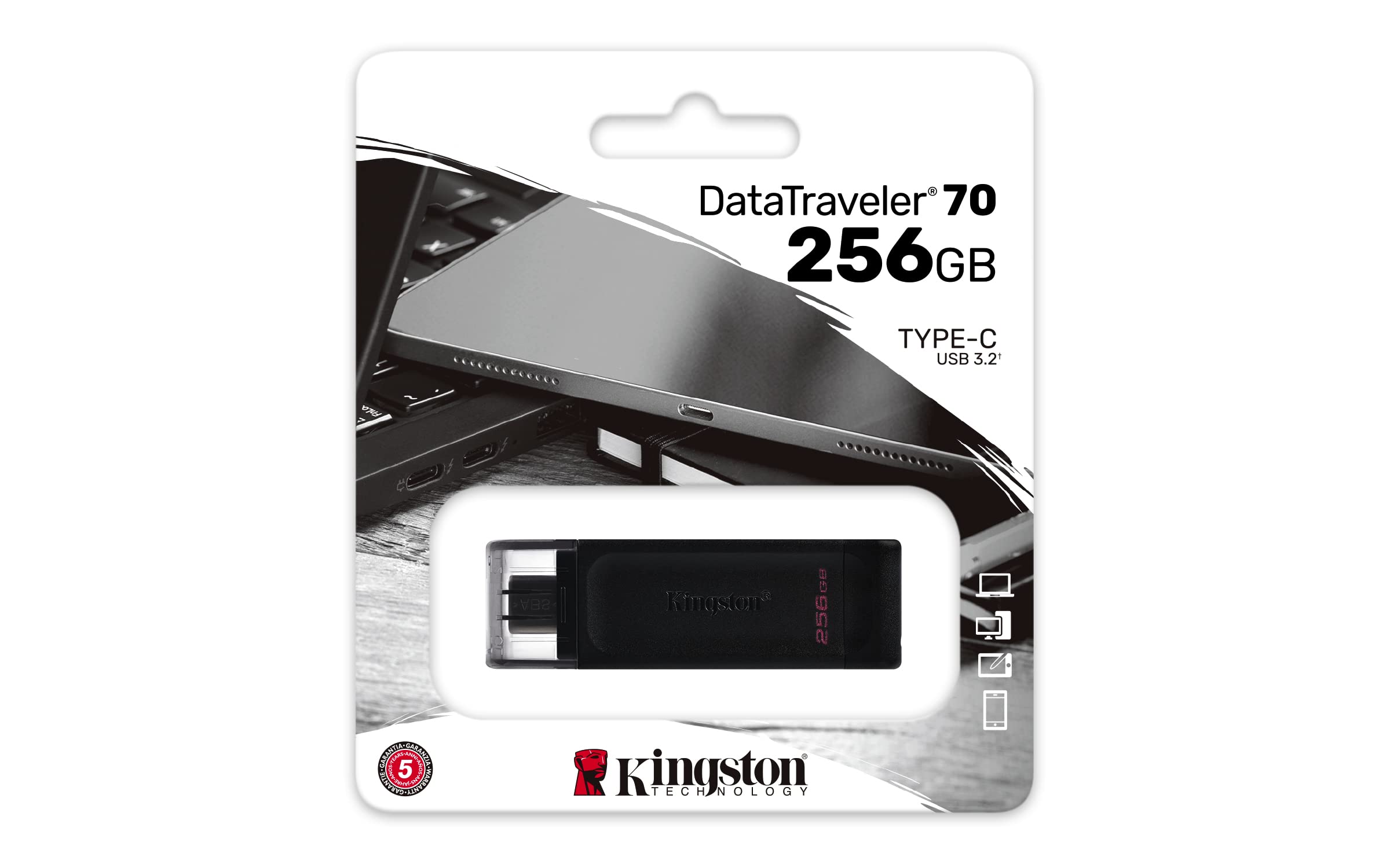 Kingston DataTraveler 70 - DT70/256GB USB-C Flash Drive Black