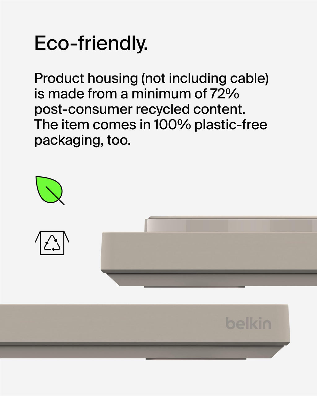 Belkin BoostCharge Pro 2-in-1 Wireless Charging Pad with MagSafe 15W, Fast Charging iPhone Charger Compatible with iPhone 15, 14, 13, and 12 Series, AirPods, and Other MagSafe Enabled Devices - Sand