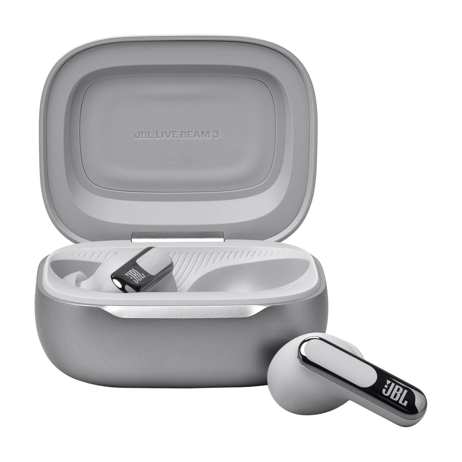 JBL Live Beam 3 - True Wireless Noise-Cancelling Closed-Stick Earbuds, 48Hrs Total Playback, Wireless Charging, 6 Mics for Perfect Calls, Multi-Point Connection, IP55 Waterproof and dustproof