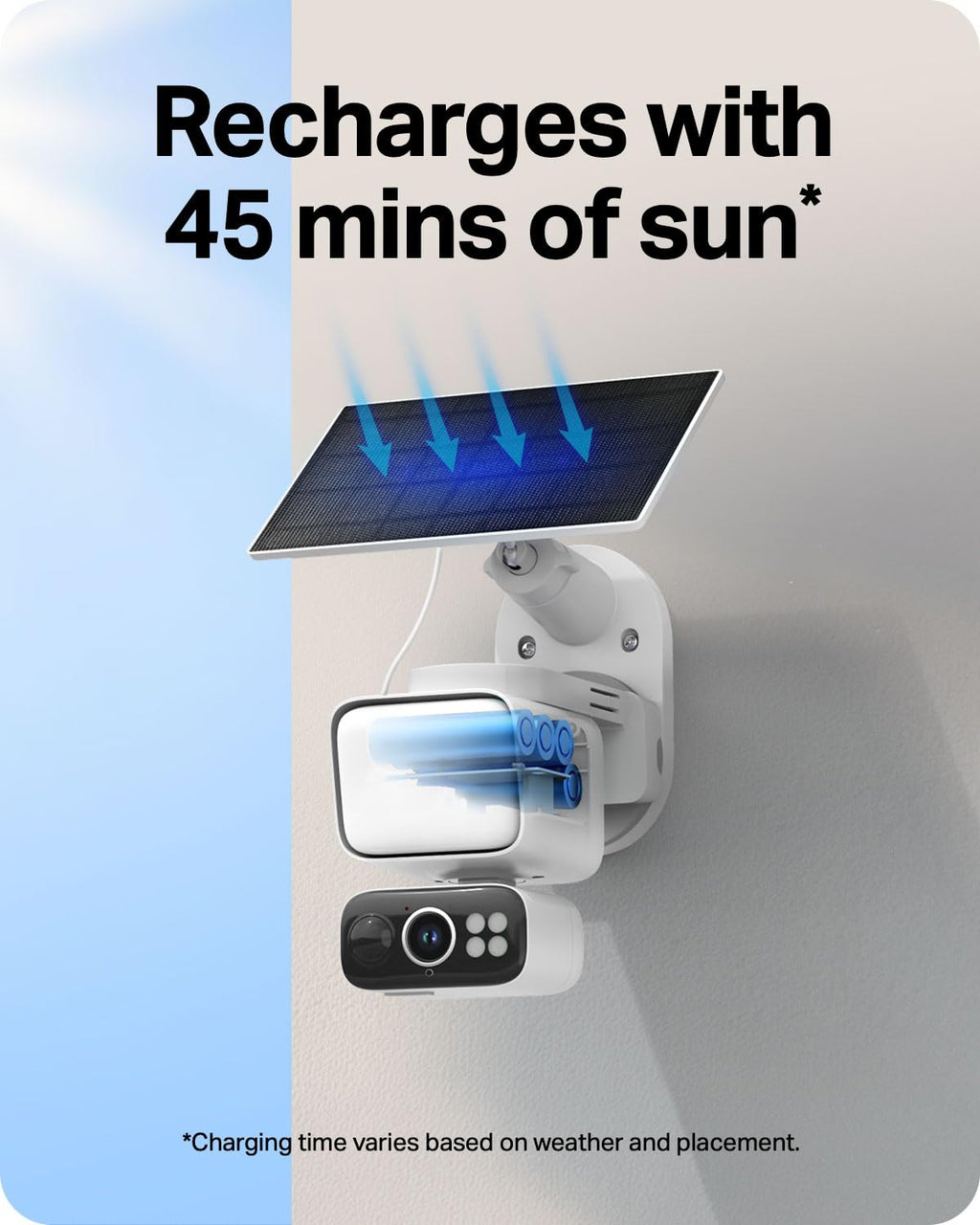 Tapo 2K Dimmable Floodlight Security Camera Outdoor Wireless w/Solar Panel, Pan/Tilt, 360� AI Tracking, Free Person/Vehicle Detection, Works w/Alexa and Google Assistant, SD/Cloud (Tapo C615F KIT)