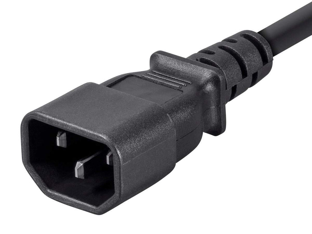 Monoprice 3ft 18AWG Power Extension Cord Cable w/ 3 Conductor PC/Mon, 13A (IEC-320-C14 to IEC-320-C13)